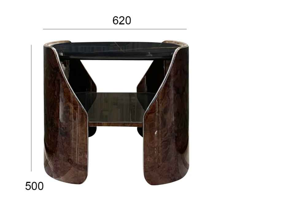 Elegant Corner Coffee Table for Living Room W019H6 Visionnaire style Fitzgerald side table