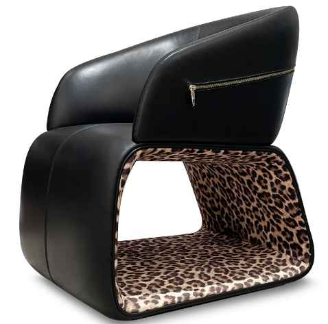 Leather Upholstered Lounge Chair with Metal Zipper Accents WH312SF11B Lounger chair