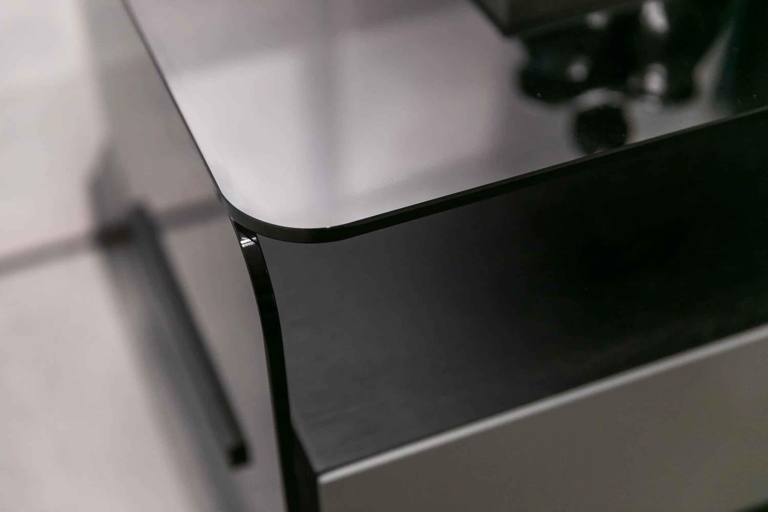 Minimalist Black Glass HX-2066-2/3 Bedside Table for Modern Bedrooms