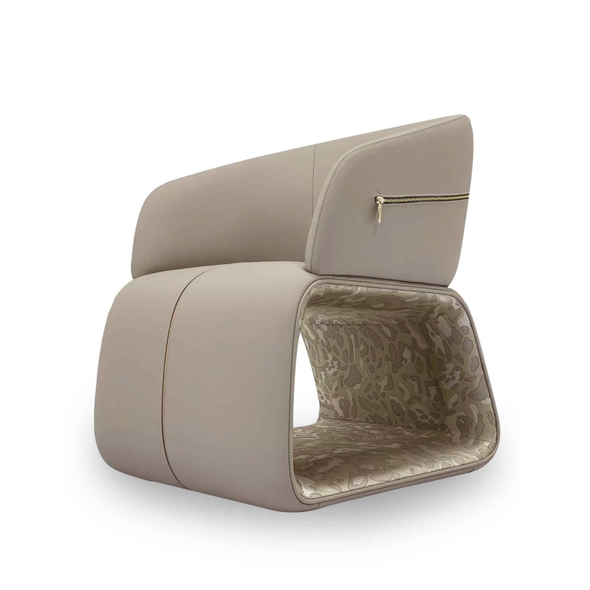 Leather Upholstered Lounge Chair with Metal Zipper Accents WH312SF11B Lounger chair