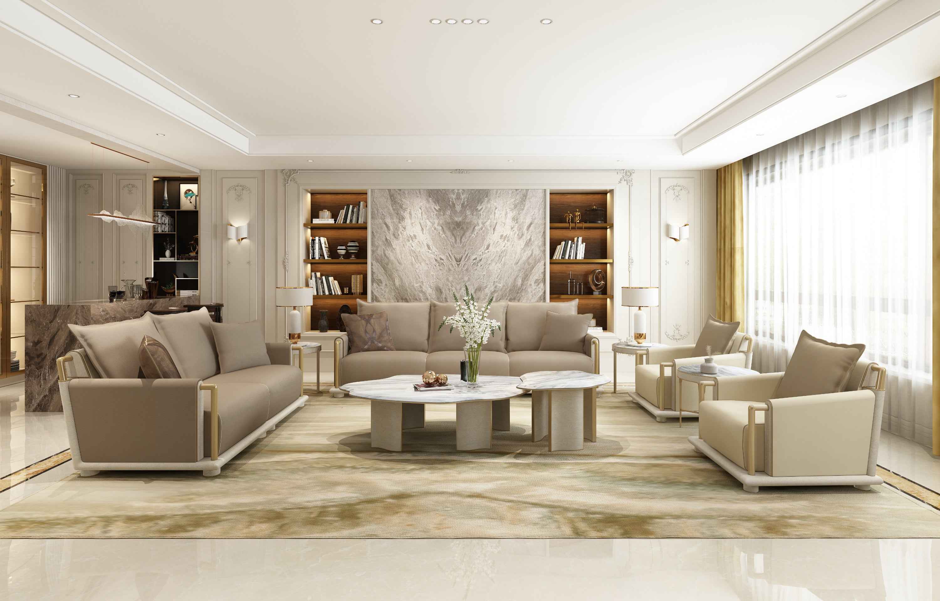 APTC-2597 Lrregular coffee table