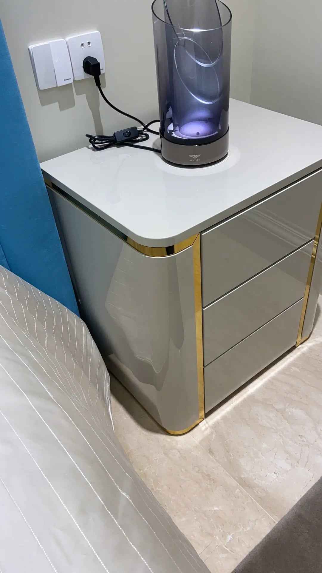 Bedroom Bedside Table With Drawer Modern Nightstand W009B11 Fendi style bedside table