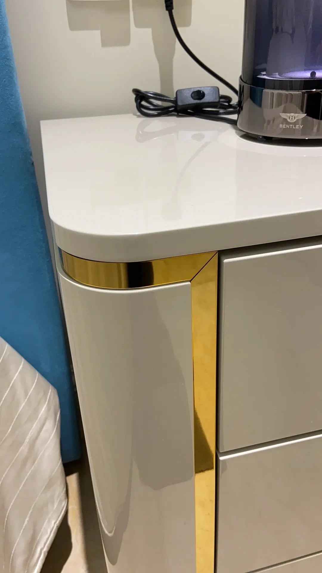 Bedroom Bedside Table With Drawer Modern Nightstand W009B11 Fendi style bedside table