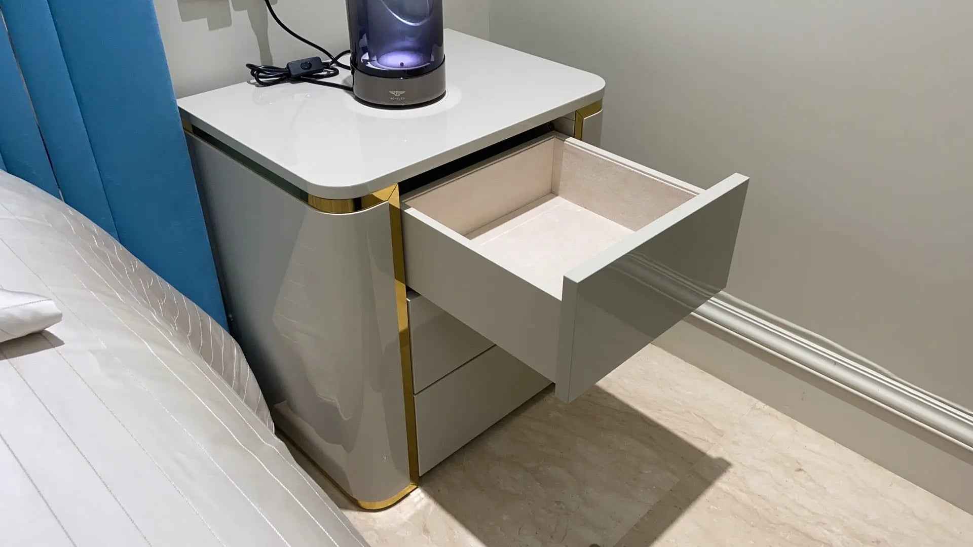 Bedroom Bedside Table With Drawer Modern Nightstand W009B11 Fendi style bedside table