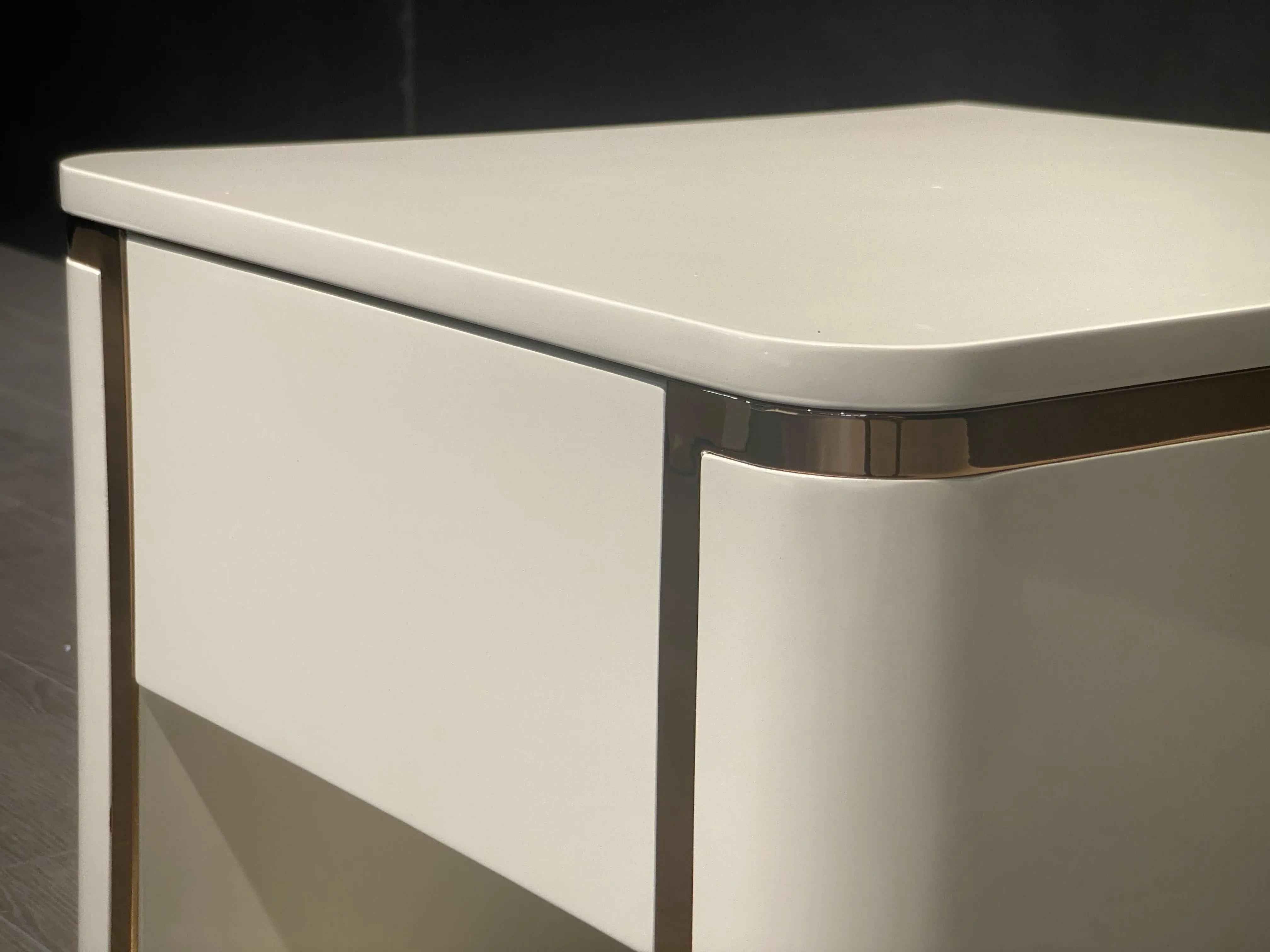 Bedroom Bedside Table With Drawer Modern Nightstand W009B11 Fendi style bedside table