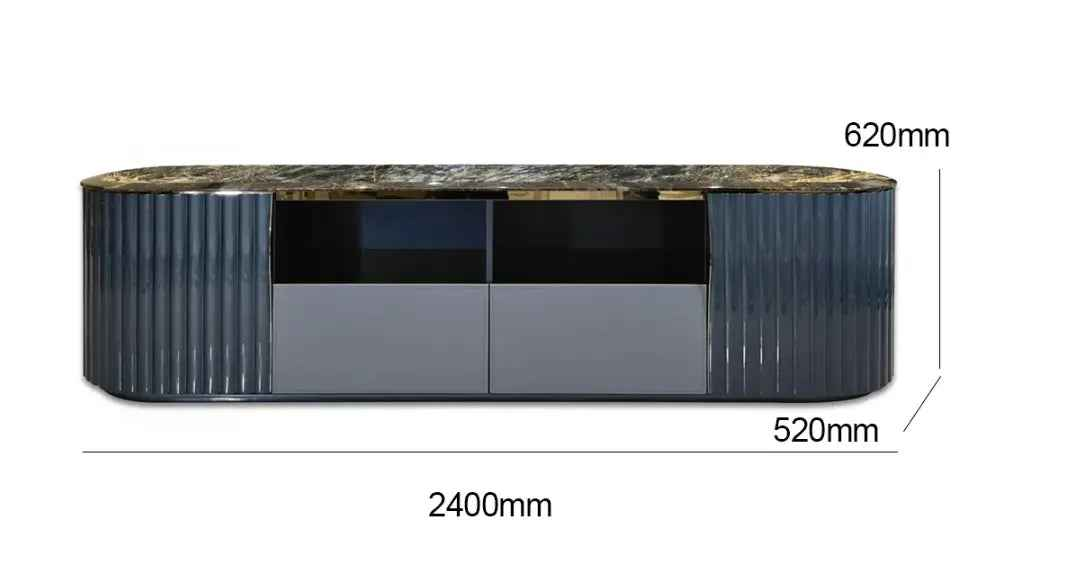 Blue Jade Marble TV Cabinet - Luxury and Elegance for Your Home W018H12 Bentley TV Cabinet