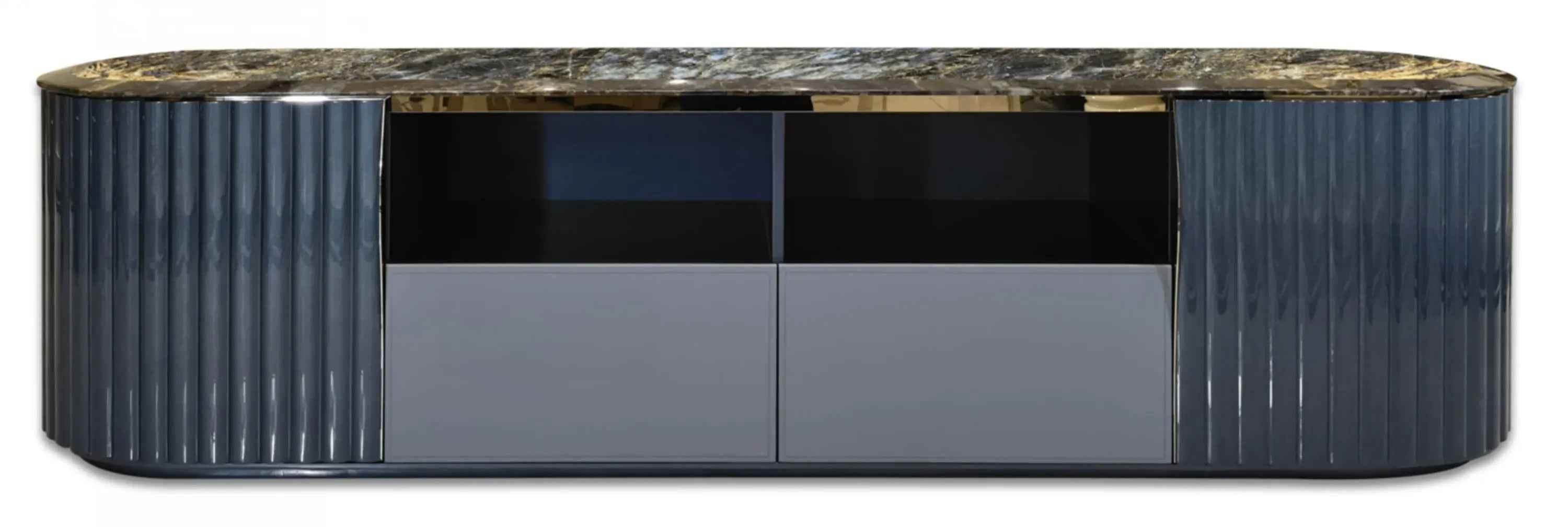 Blue Jade Marble TV Cabinet - Luxury and Elegance for Your Home W018H12 Bentley TV Cabinet