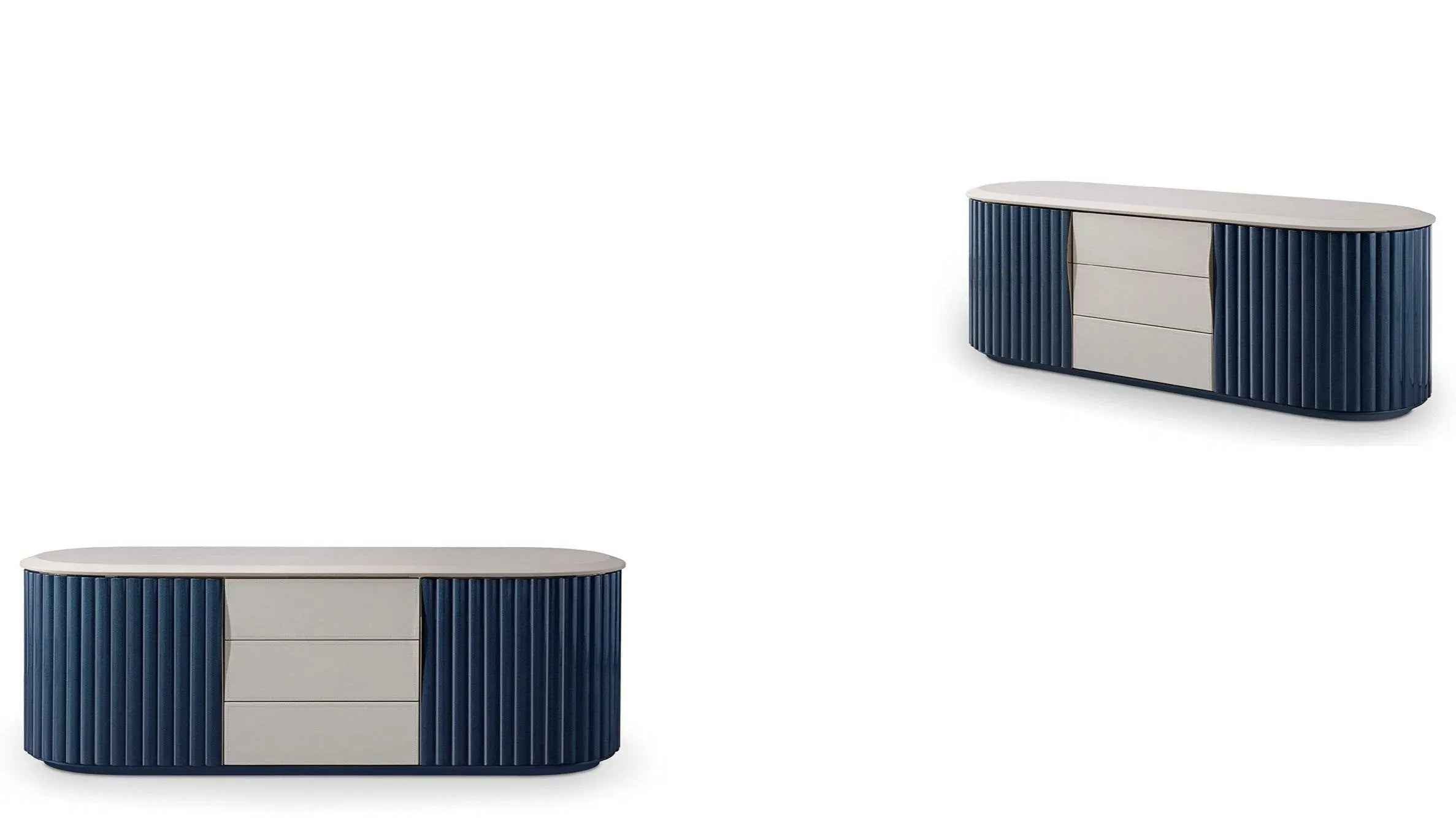 Blue Jade Marble TV Cabinet - Luxury and Elegance for Your Home W018H12 Bentley TV Cabinet