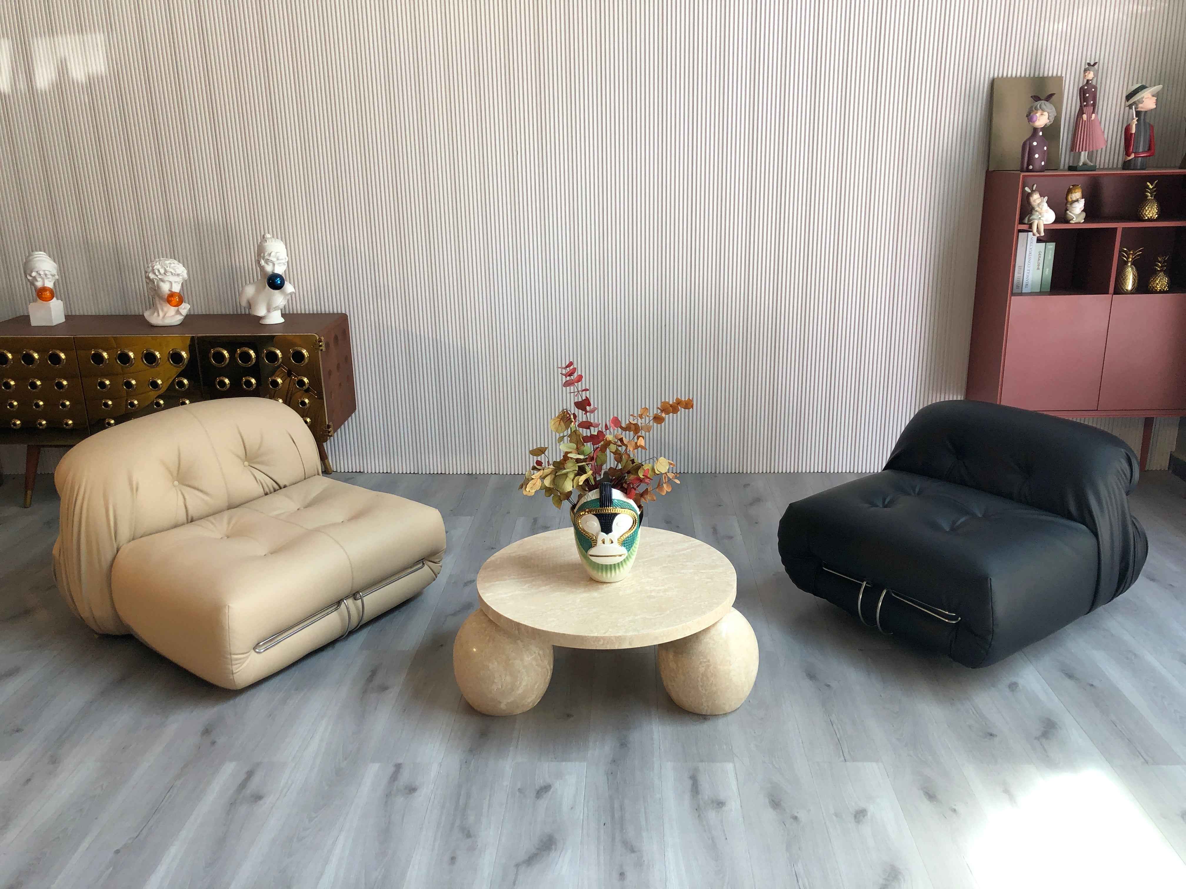 CJ-333 Stone Ball Round Coffee Table