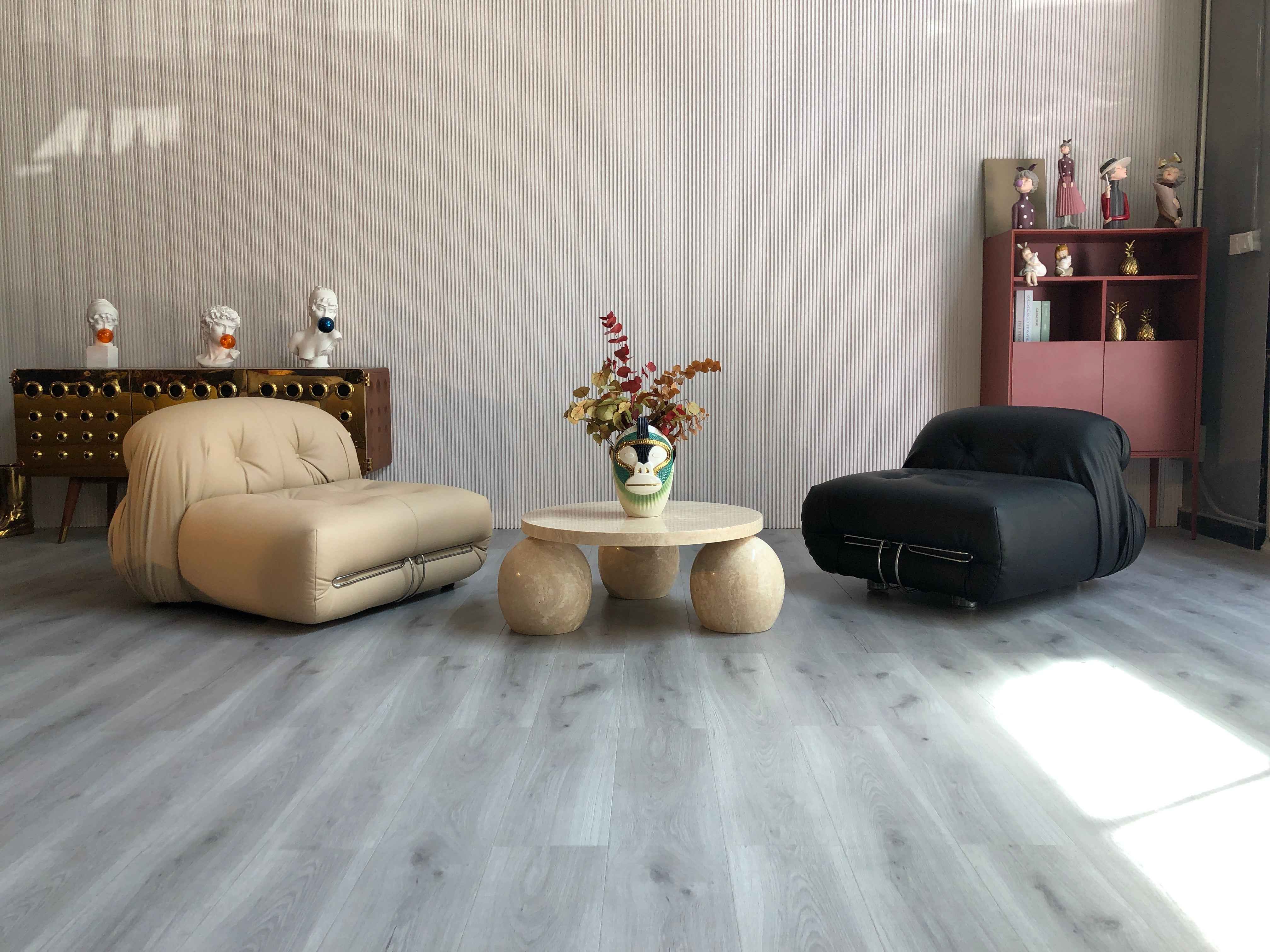 CJ-333 Stone Ball Round Coffee Table