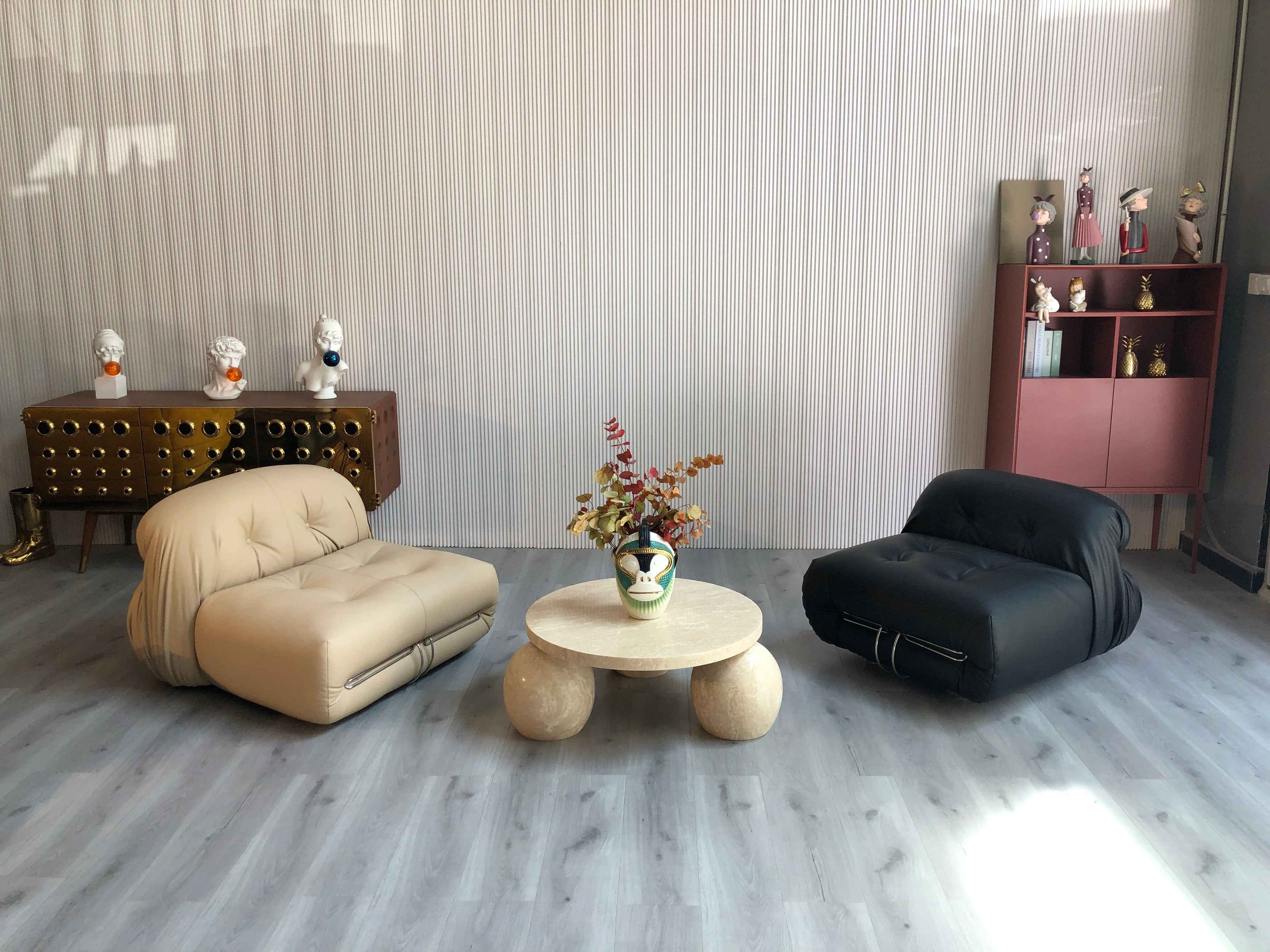 CJ-333 Stone Ball Round Coffee Table