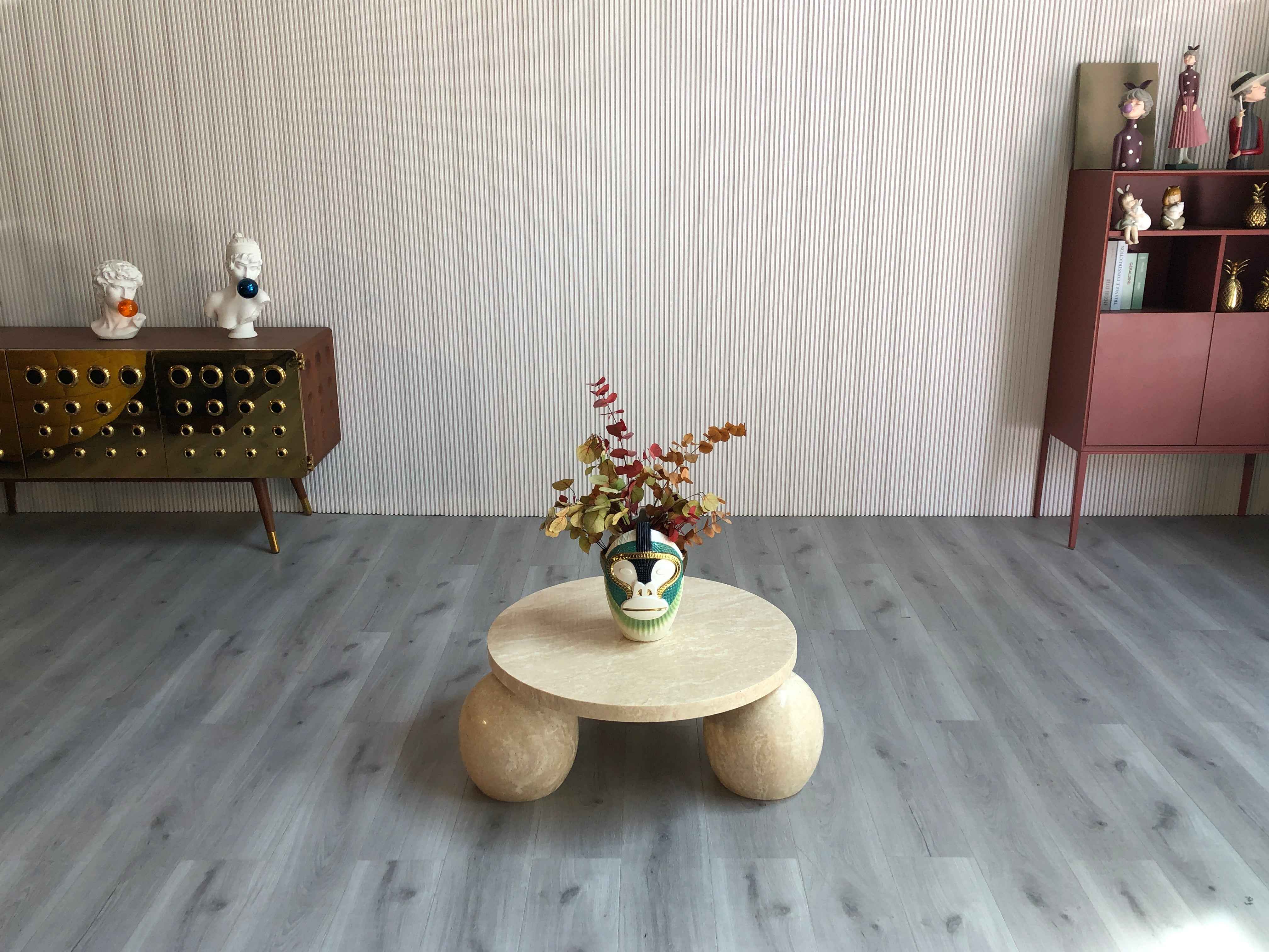 CJ-333 Stone Ball Round Coffee Table