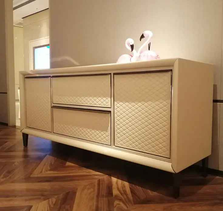 Chic Diamond Pattern TV Cabinet - Elevate Your Entertainment Space W008H12B Bentley TV Cabinet,sideboard