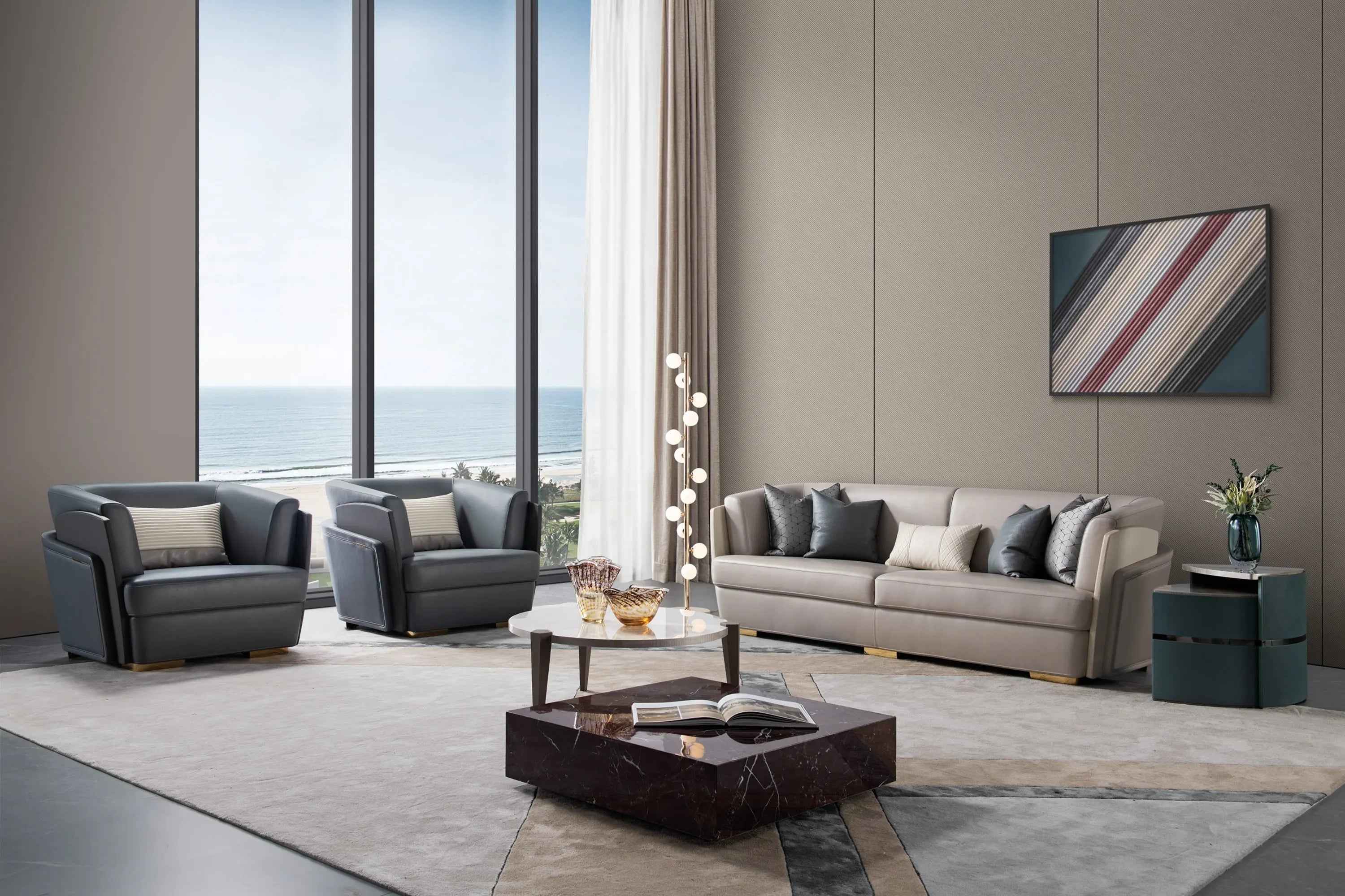 Classic light luxury style Bentley W009H1-1 W009H2-2 Coffee Table Tea table Coner table