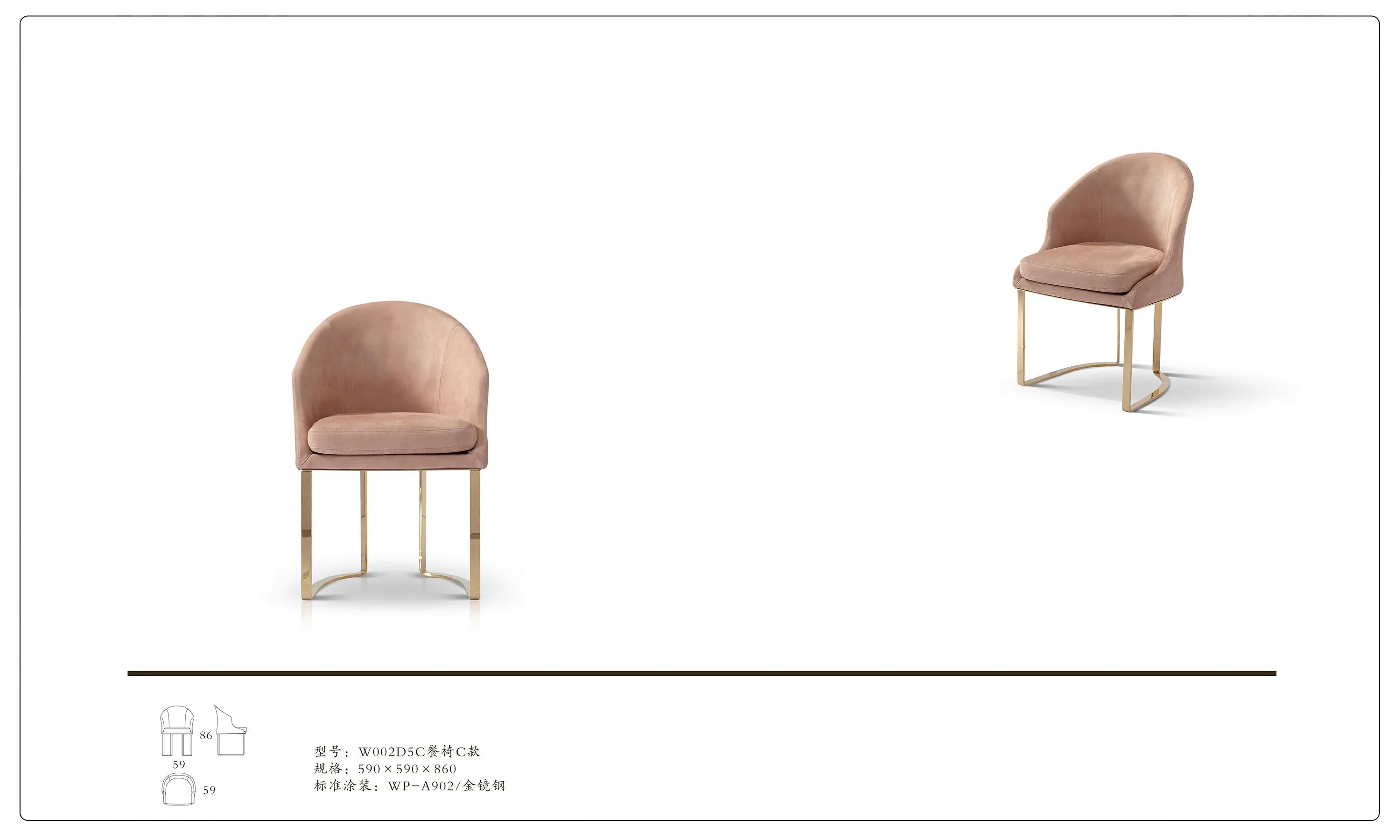 Classic light luxury style Bentley style W002D5C dining chair Leisure Chair Single Chair W