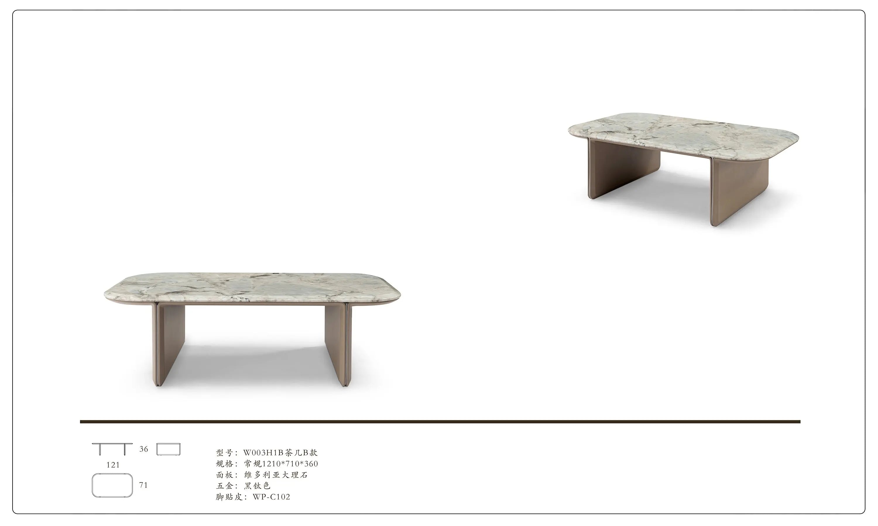 Classic light luxury style W003H1B Bentley style Tadley Coffee And Side Tables, Coffee Table Tea table Coner table W