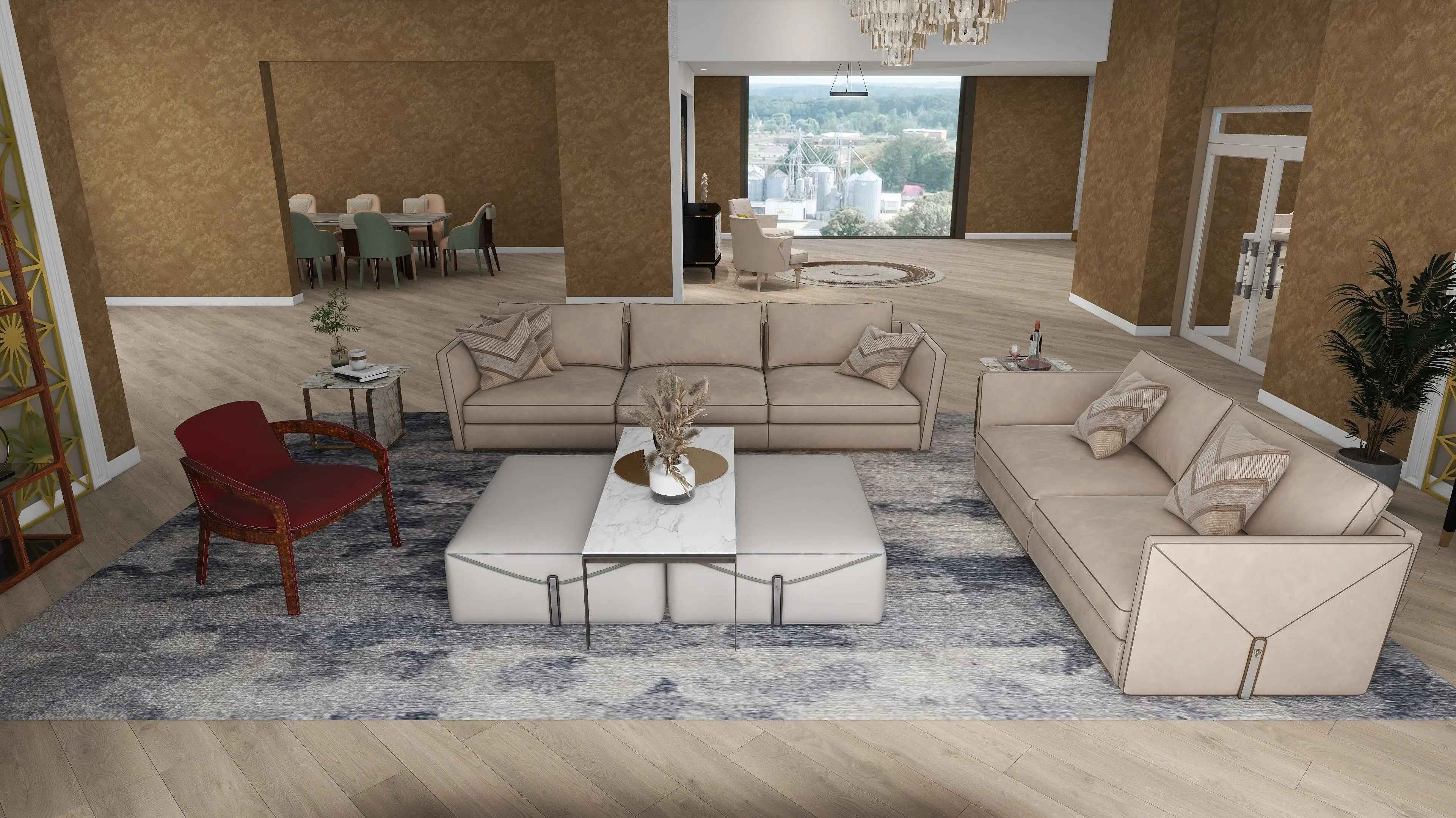 Classic light luxury style W011H3 Visionnaire style Atreyu Coffee Table Tea table Coner table