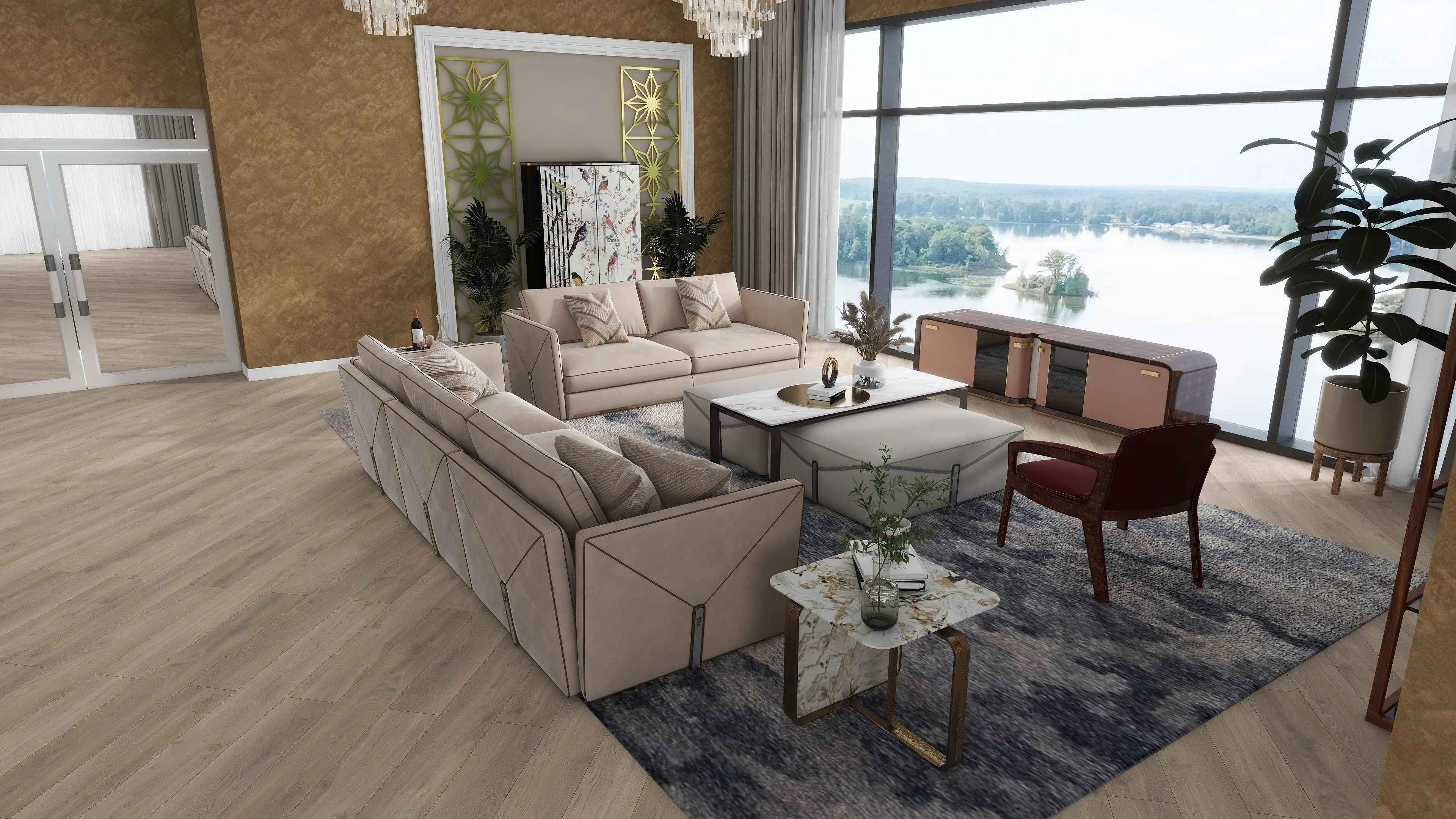 Classic light luxury style W011H3 Visionnaire style Atreyu Coffee Table Tea table Coner table