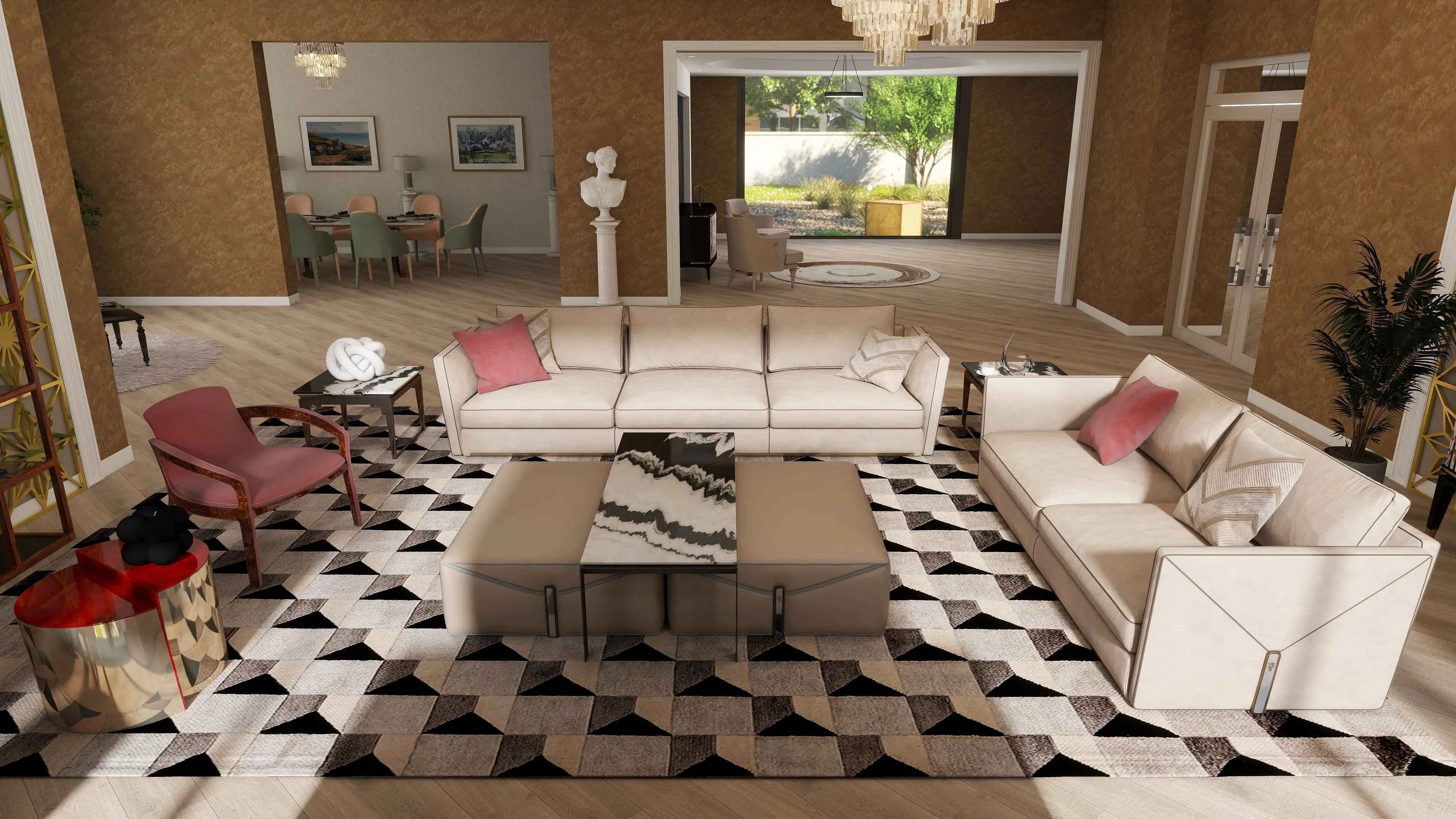 Classic light luxury style W011H3 Visionnaire style Atreyu Coffee Table Tea table Coner table