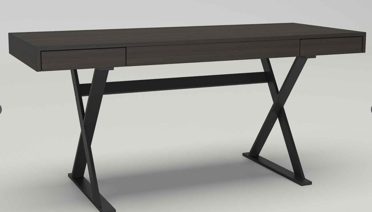 YS-38 Minimalism Bookcase desk Metal and sand full matte black paint steel frame