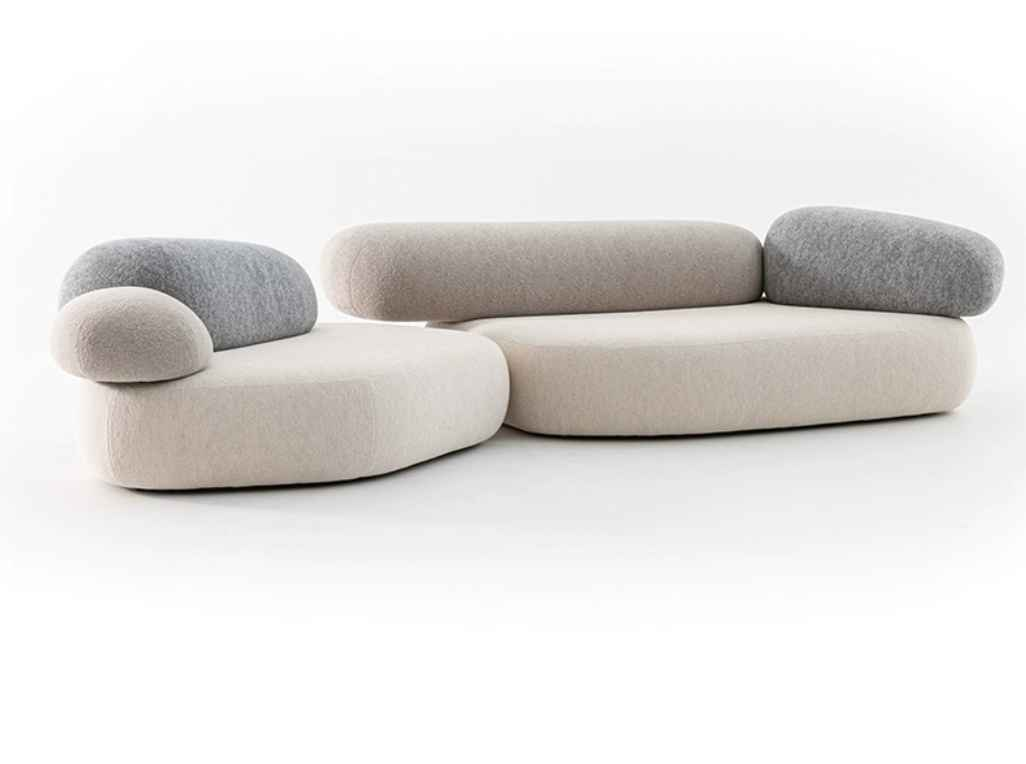 SF-521 sofa Italian Minimalist Fabric Shaped Modular Pebble Sofa Set