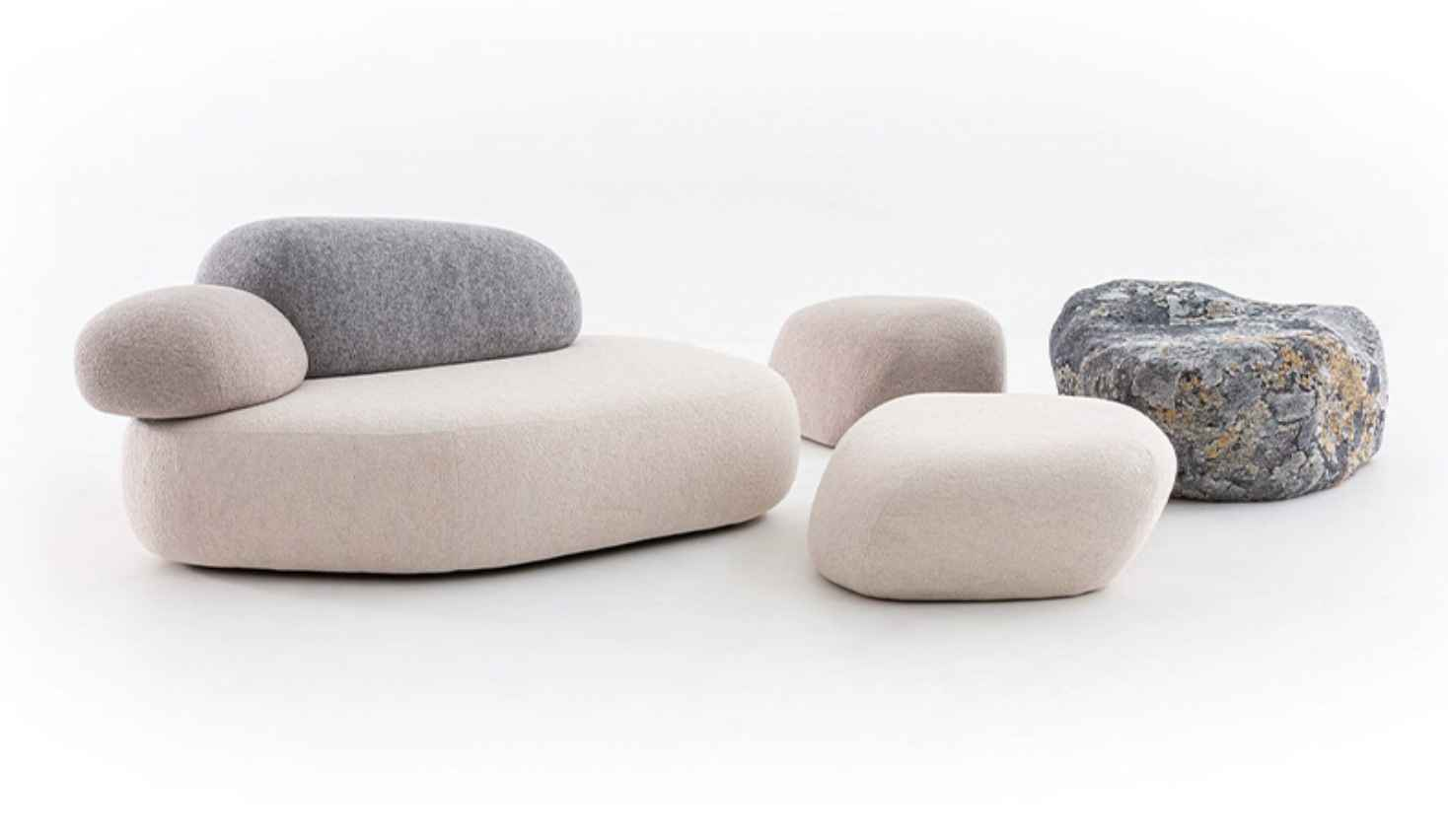SF-521 sofa Italian Minimalist Fabric Shaped Modular Pebble Sofa Set