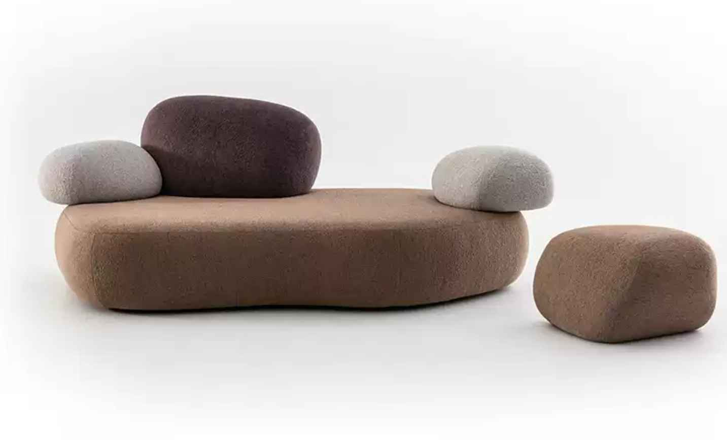 SF-521 sofa Italian Minimalist Fabric Shaped Modular Pebble Sofa Set