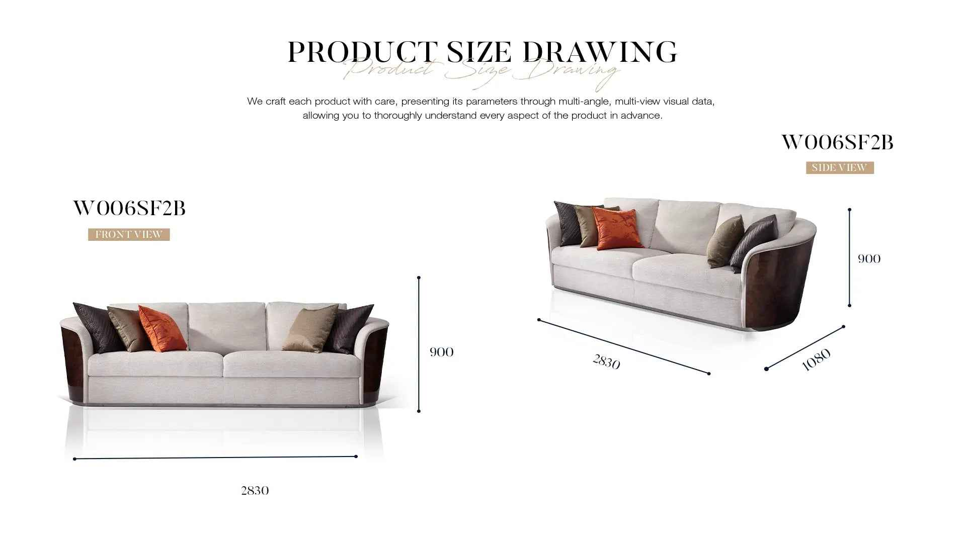 Contemporary Bentwood Bentley style Kingswood Sofa with walnut Wood Veneer Finish for Stylish Living W006SF2B Sofa