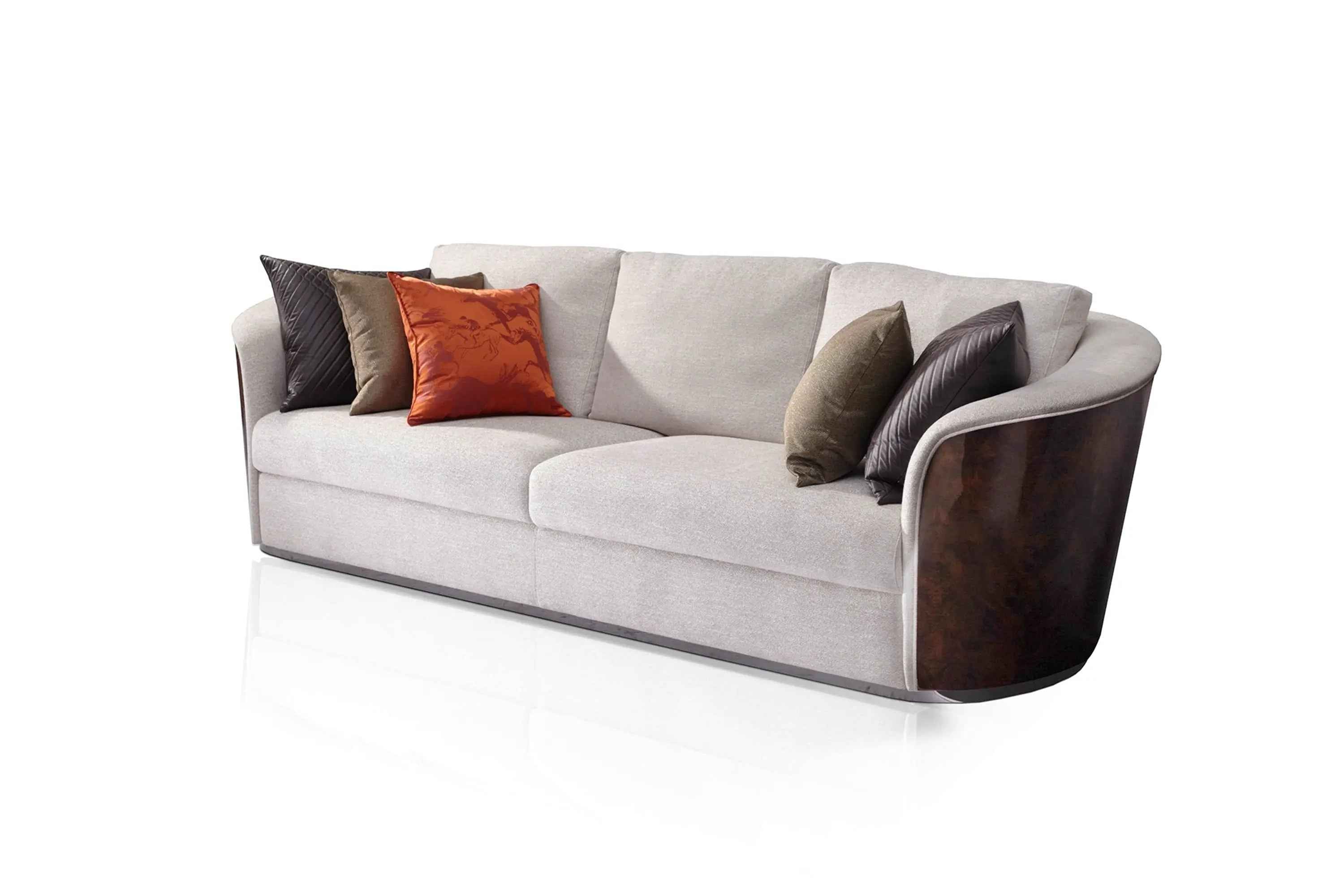Contemporary Bentwood Bentley style Kingswood Sofa with walnut Wood Veneer Finish for Stylish Living W006SF2B Sofa