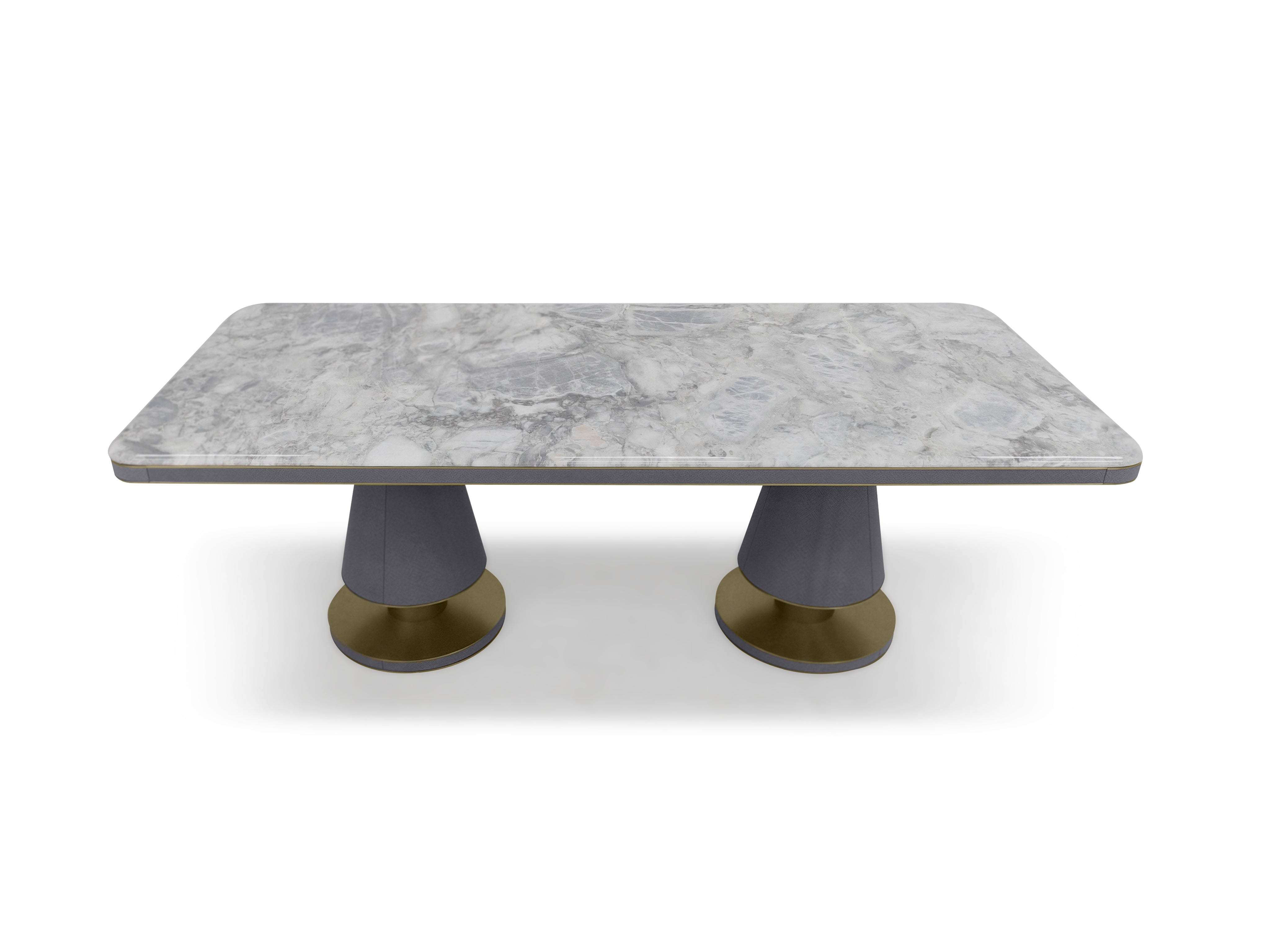 DA3-069-1 Long Dining Table luxury stone dining table - Chiuchiufurniture
