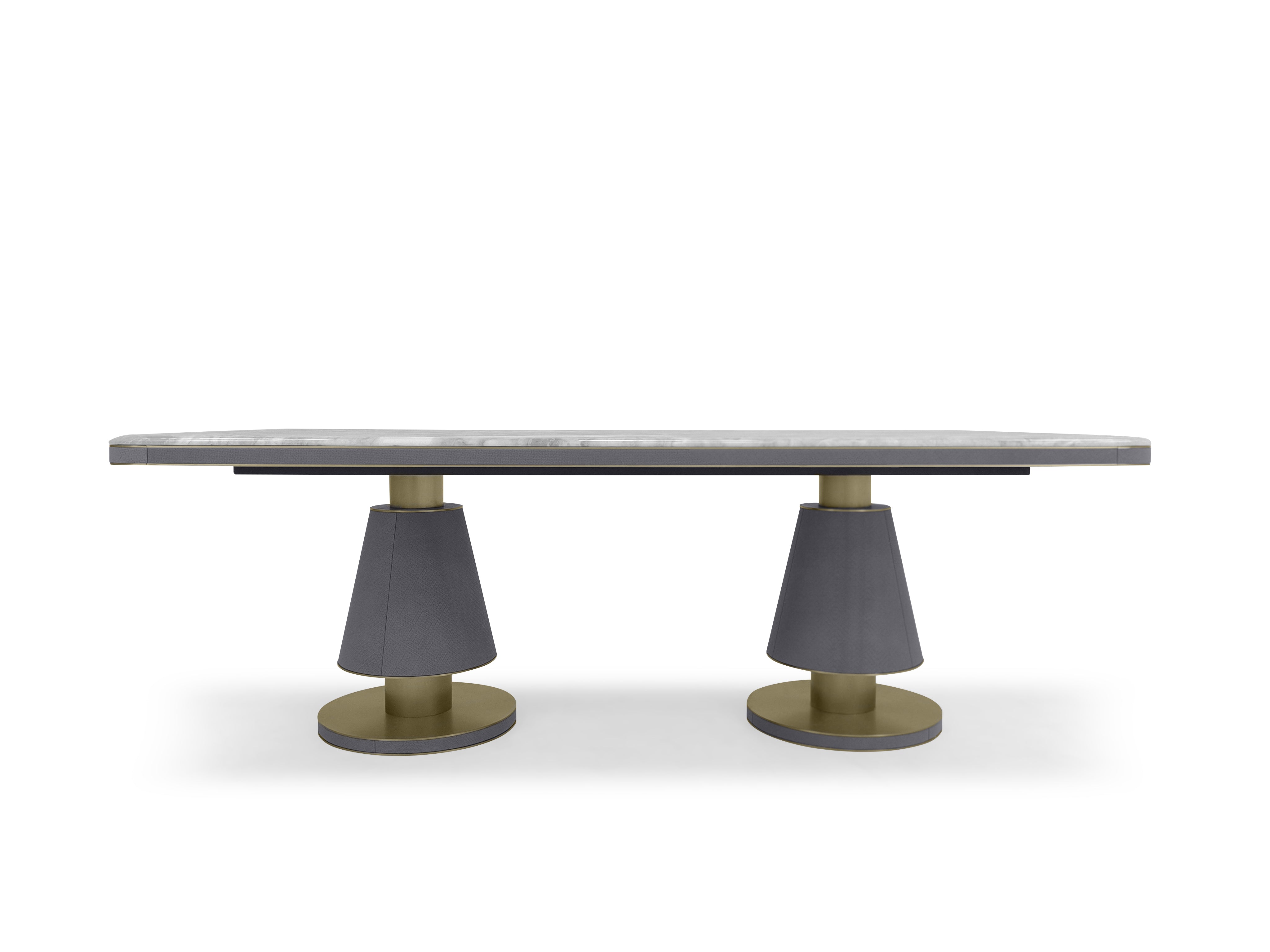 DA3-069-1 Long Dining Table luxury stone dining table - Chiuchiufurniture