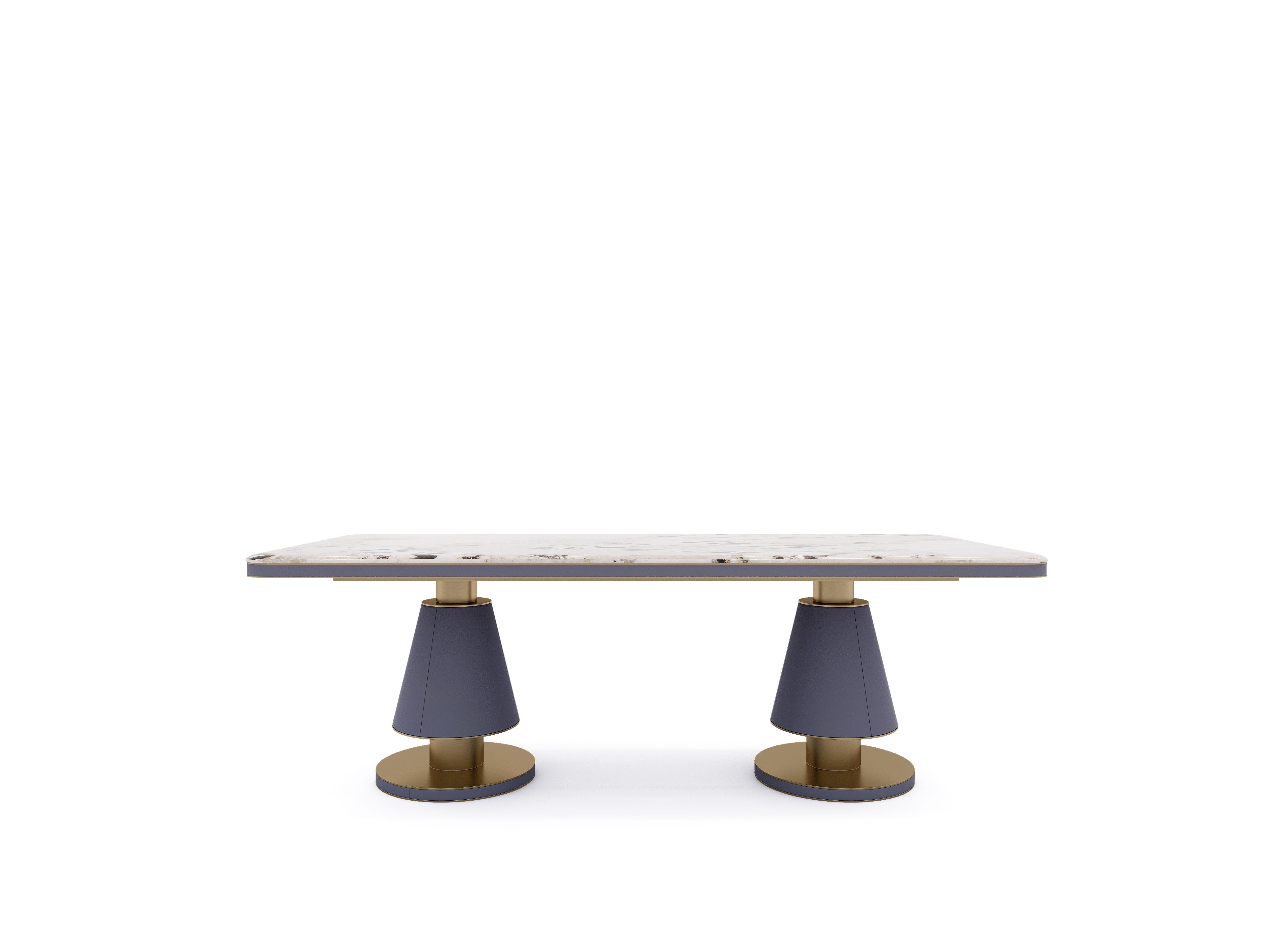 DA3-069-1 Long Dining Table luxury stone dining table - Chiuchiufurniture