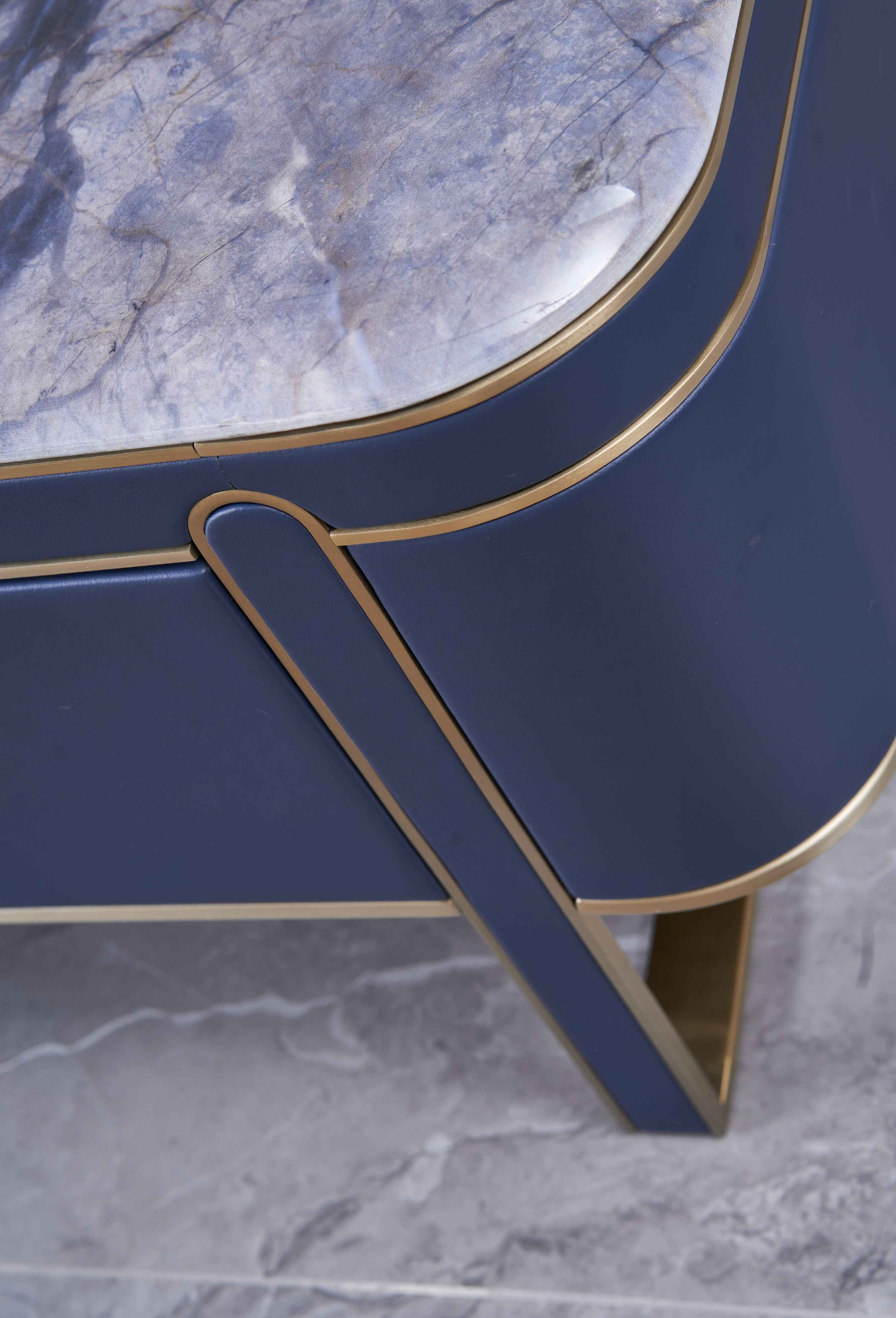 Light Luxury Leather Marble DH3-057-1 Floor Cabinet