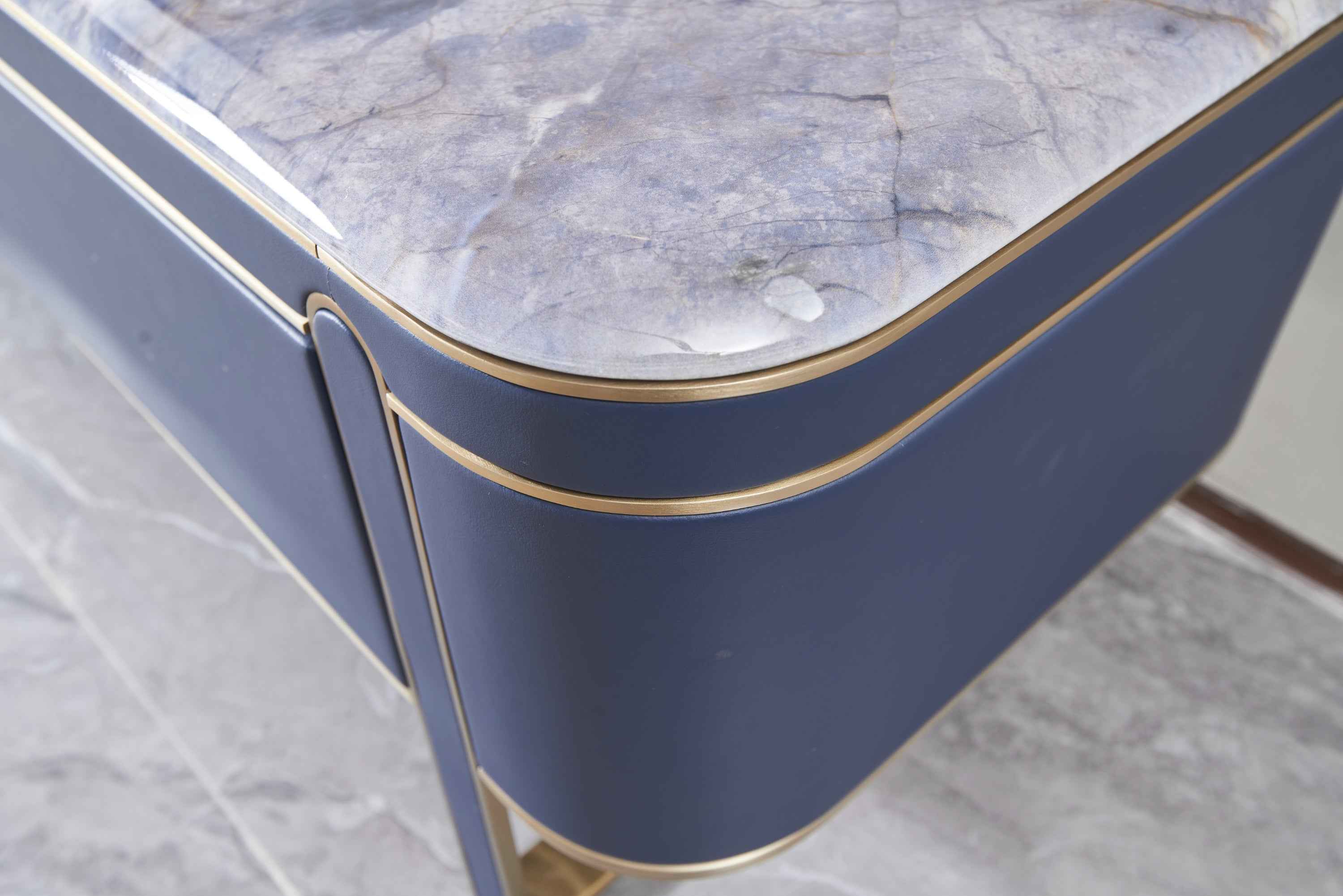 Light Luxury Leather Marble DH3-057-1 Floor Cabinet
