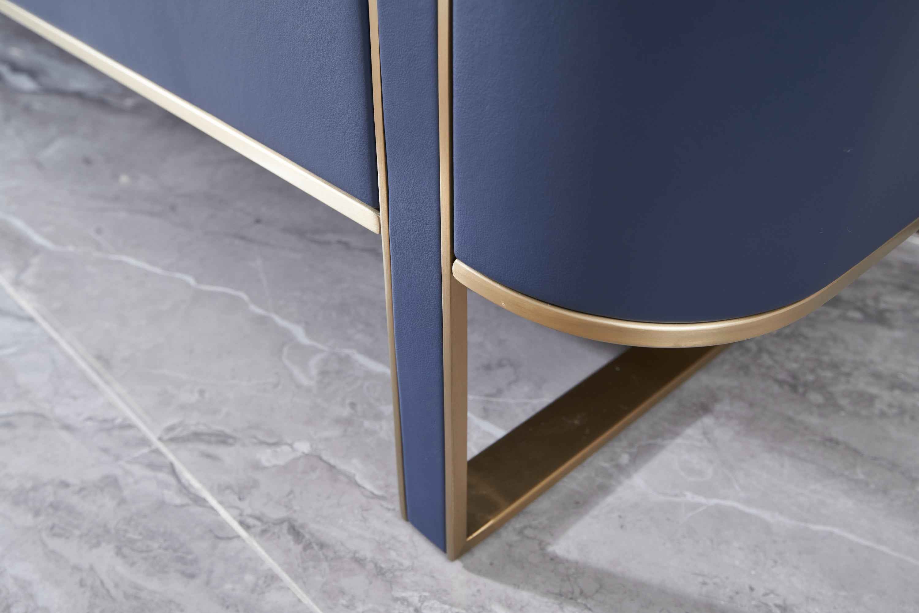 Light Luxury Leather Marble DH3-057-1 Floor Cabinet