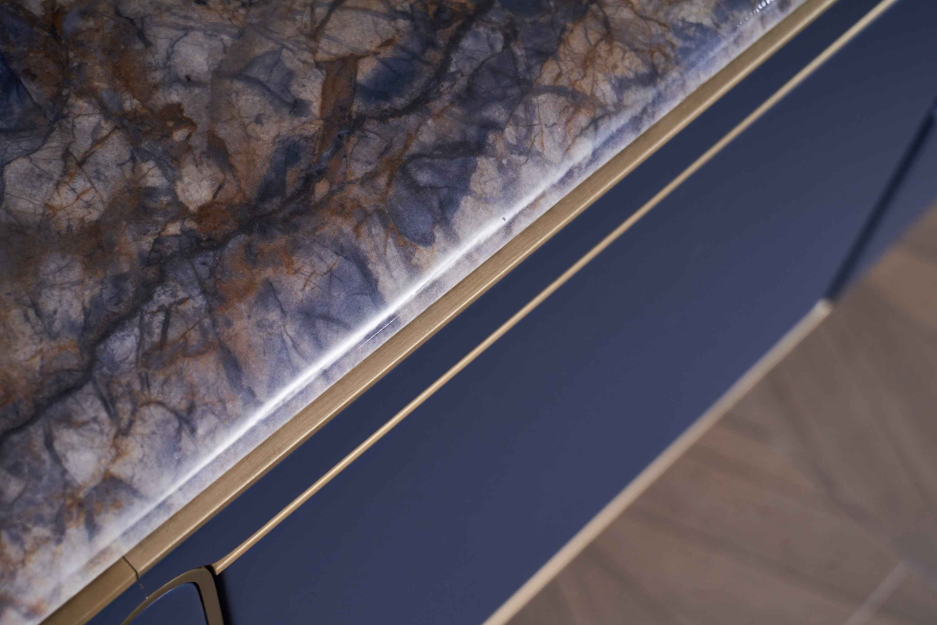 Light Luxury Leather Marble DH3-057-1 Floor Cabinet