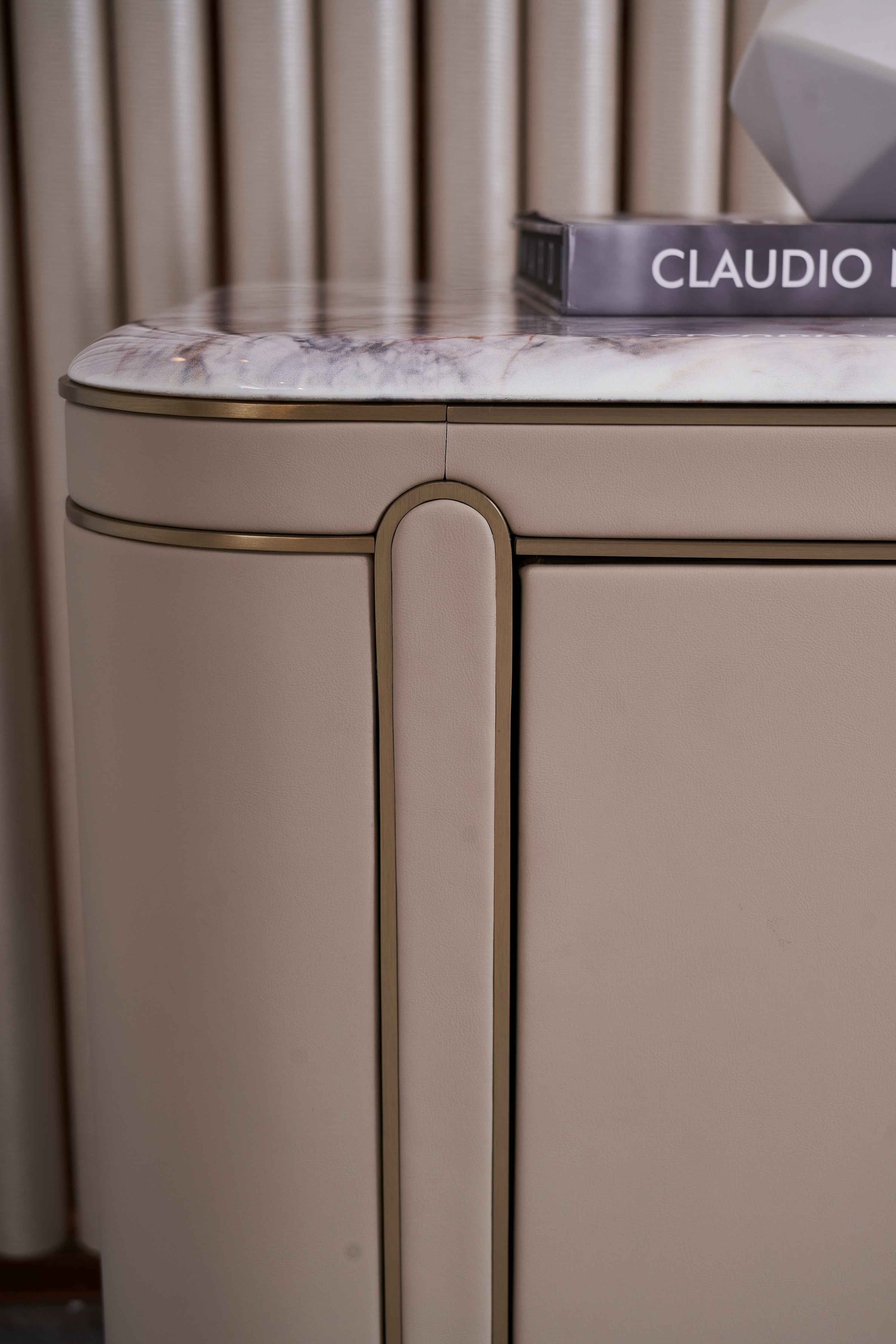 Light Luxury Leather Marble DH3-057-1 Floor Cabinet