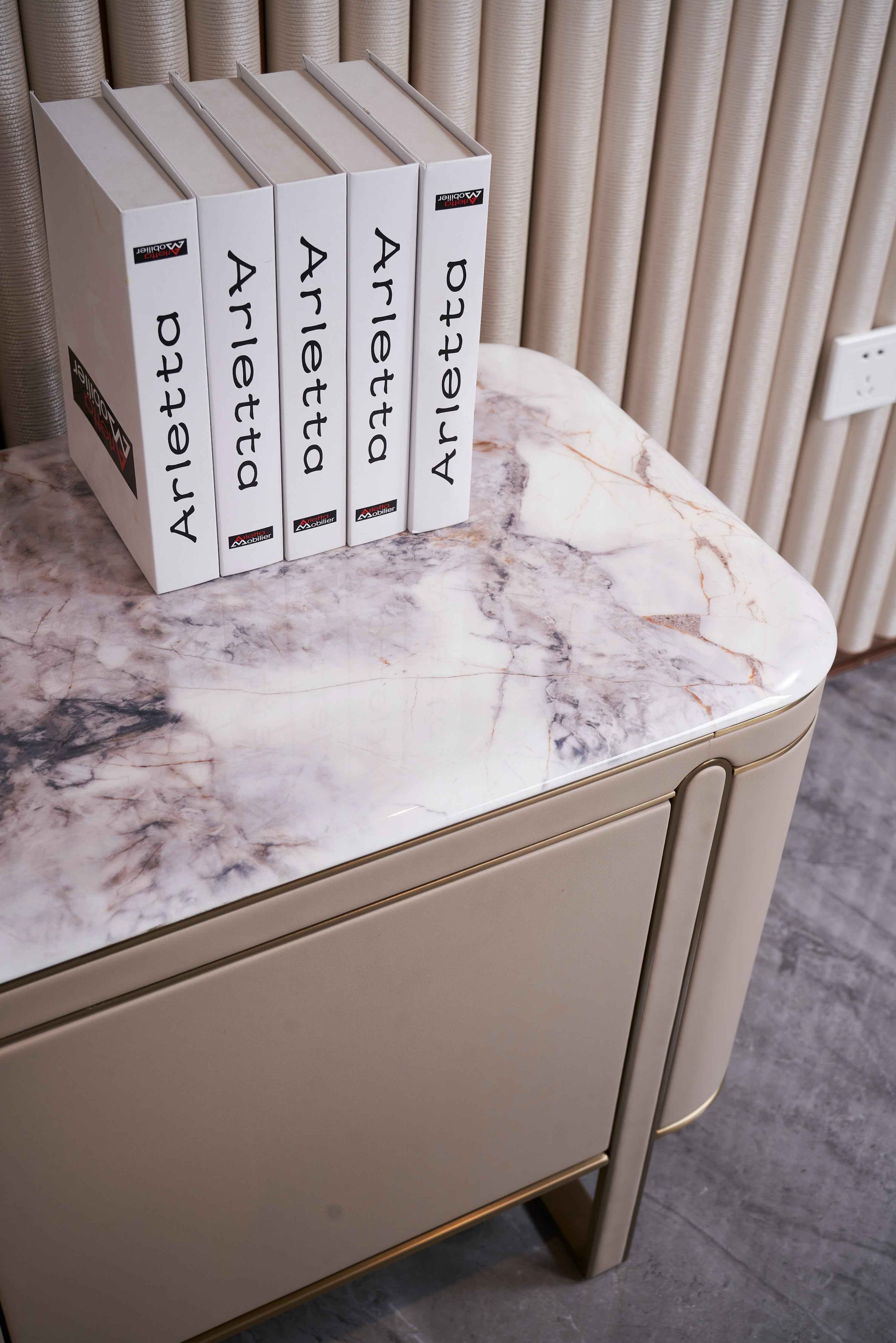 Light Luxury Leather Marble DH3-057-1 Floor Cabinet