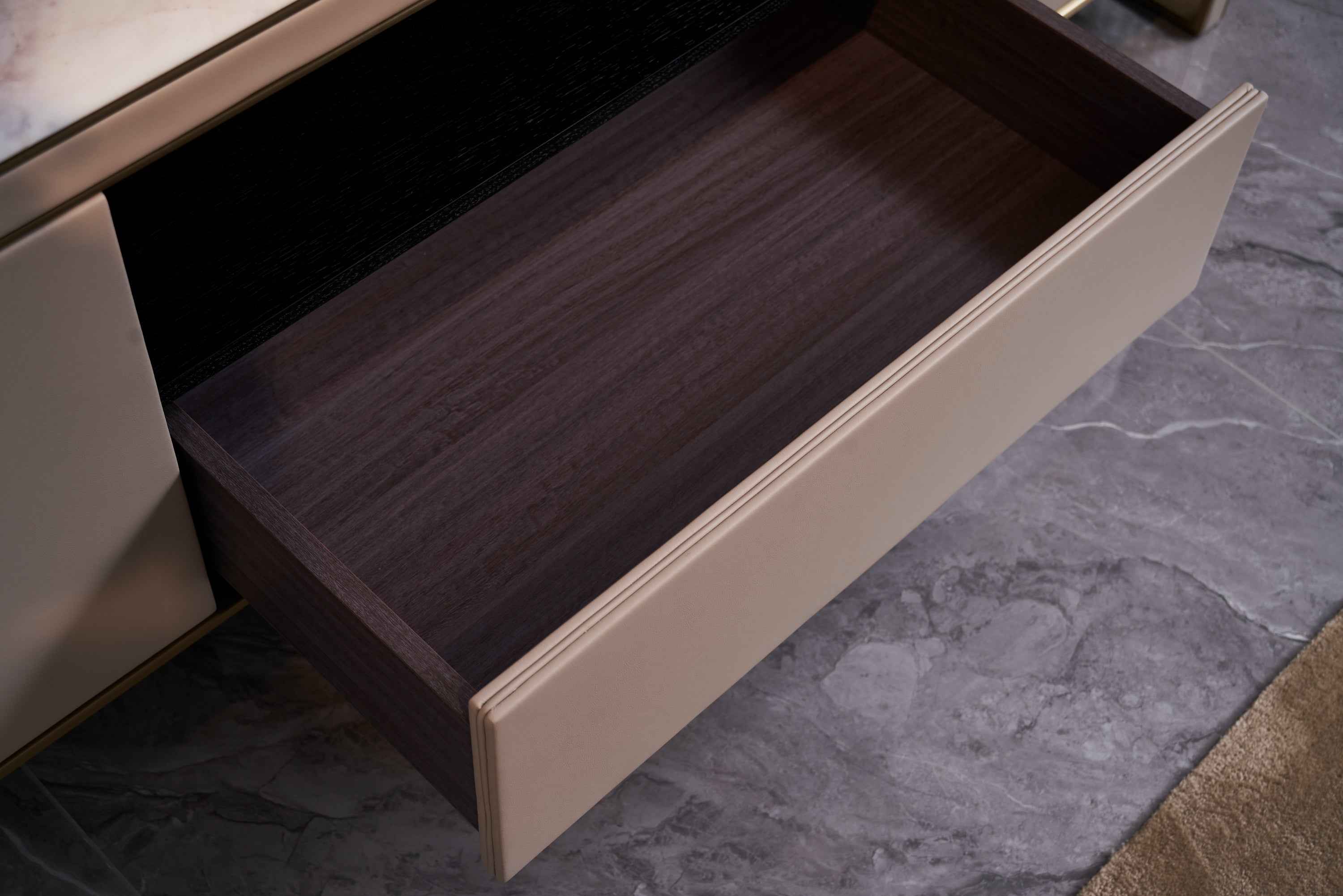 Light Luxury Leather Marble DH3-057-1 Floor Cabinet