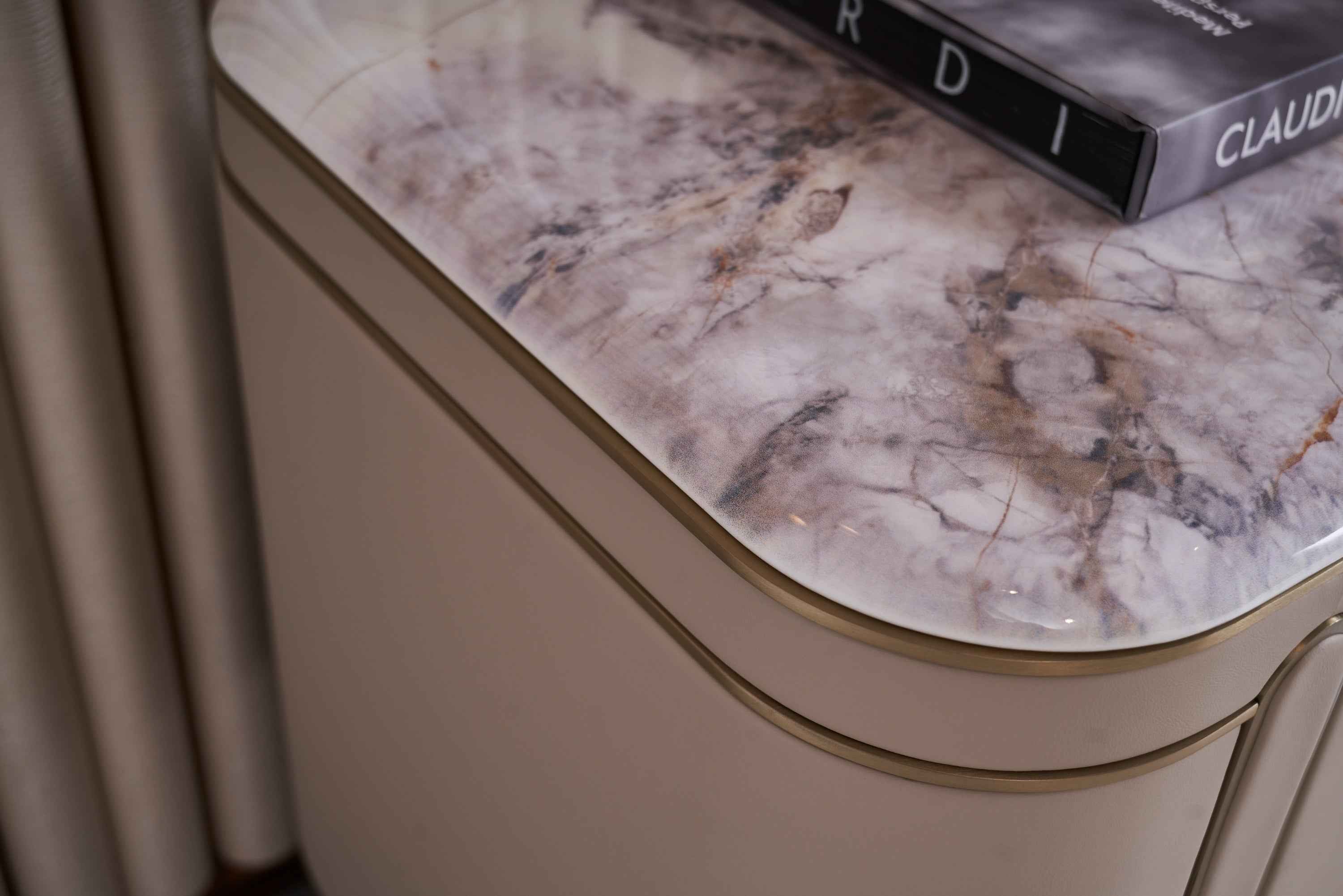 Light Luxury Leather Marble DH3-057-1 Floor Cabinet