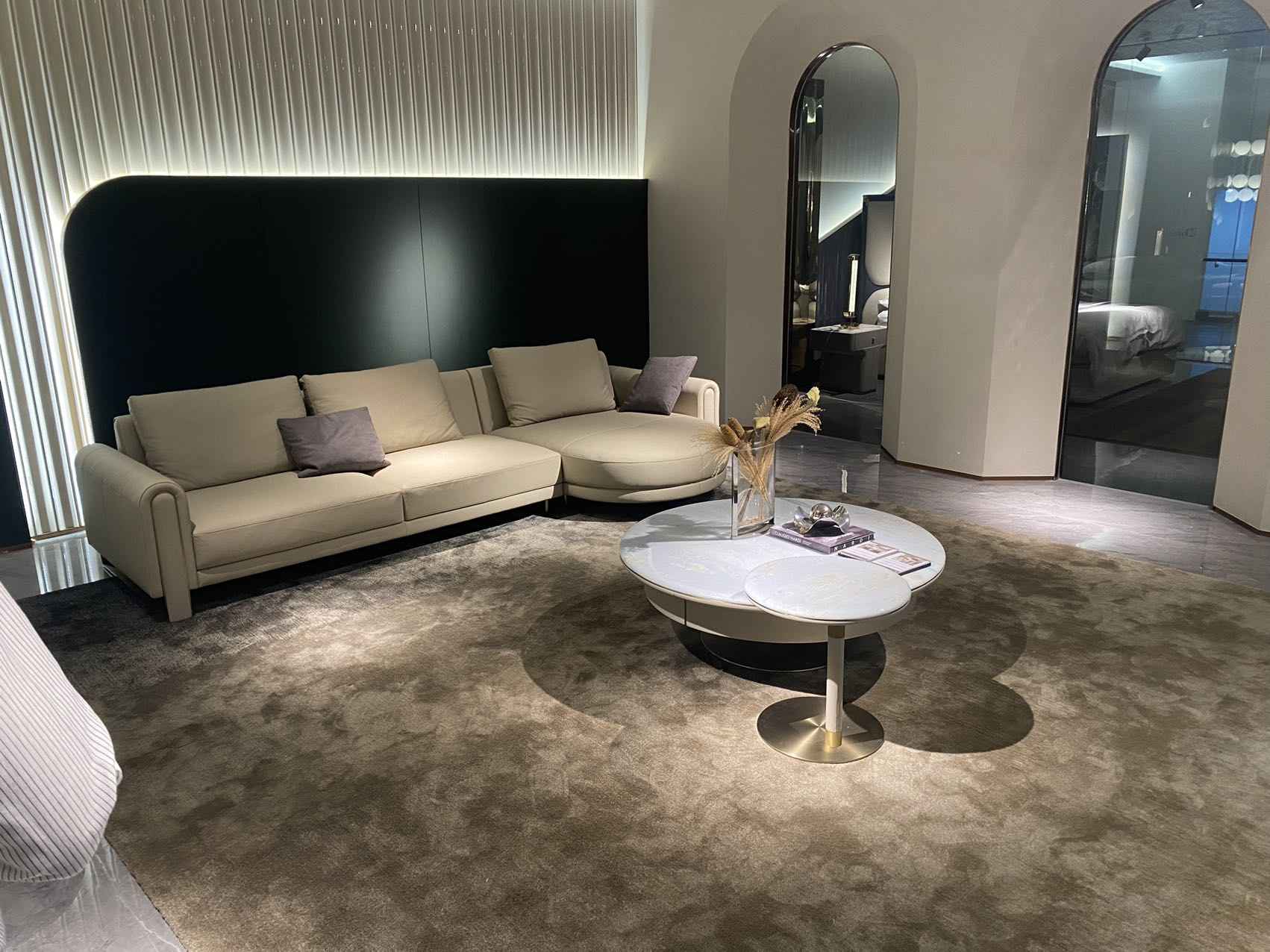 Italian minimalist FA93 leather sofa DJ5-061 sofa