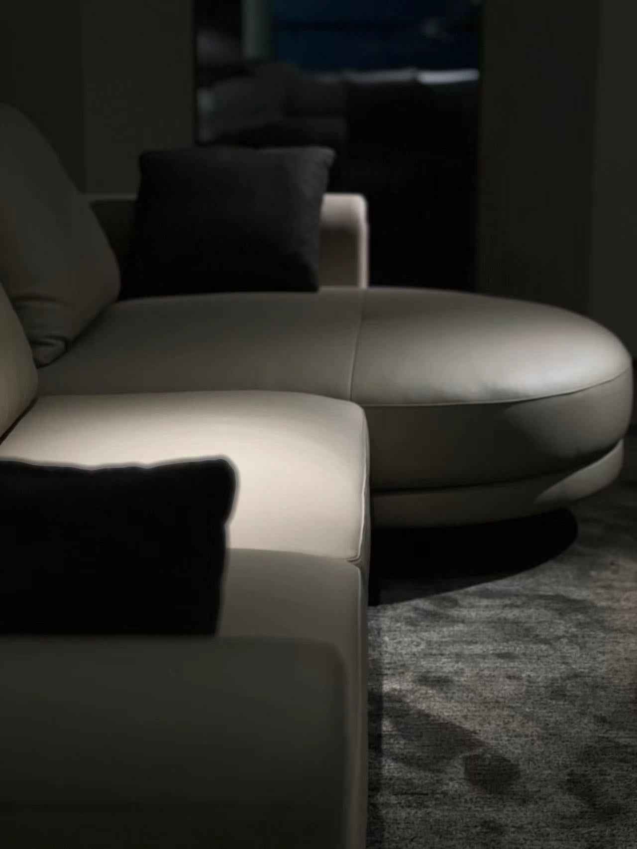 Italian minimalist FA93 leather sofa DJ5-061 sofa