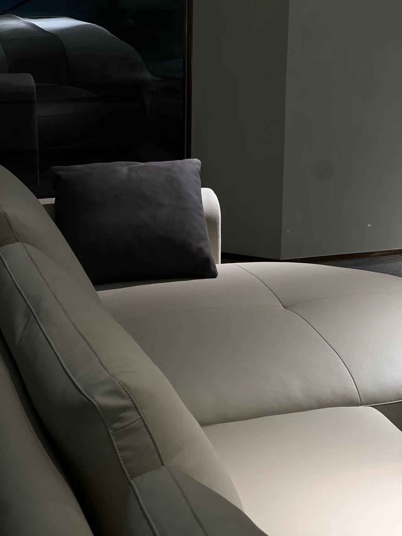 Italian minimalist FA93 leather sofa DJ5-061 sofa