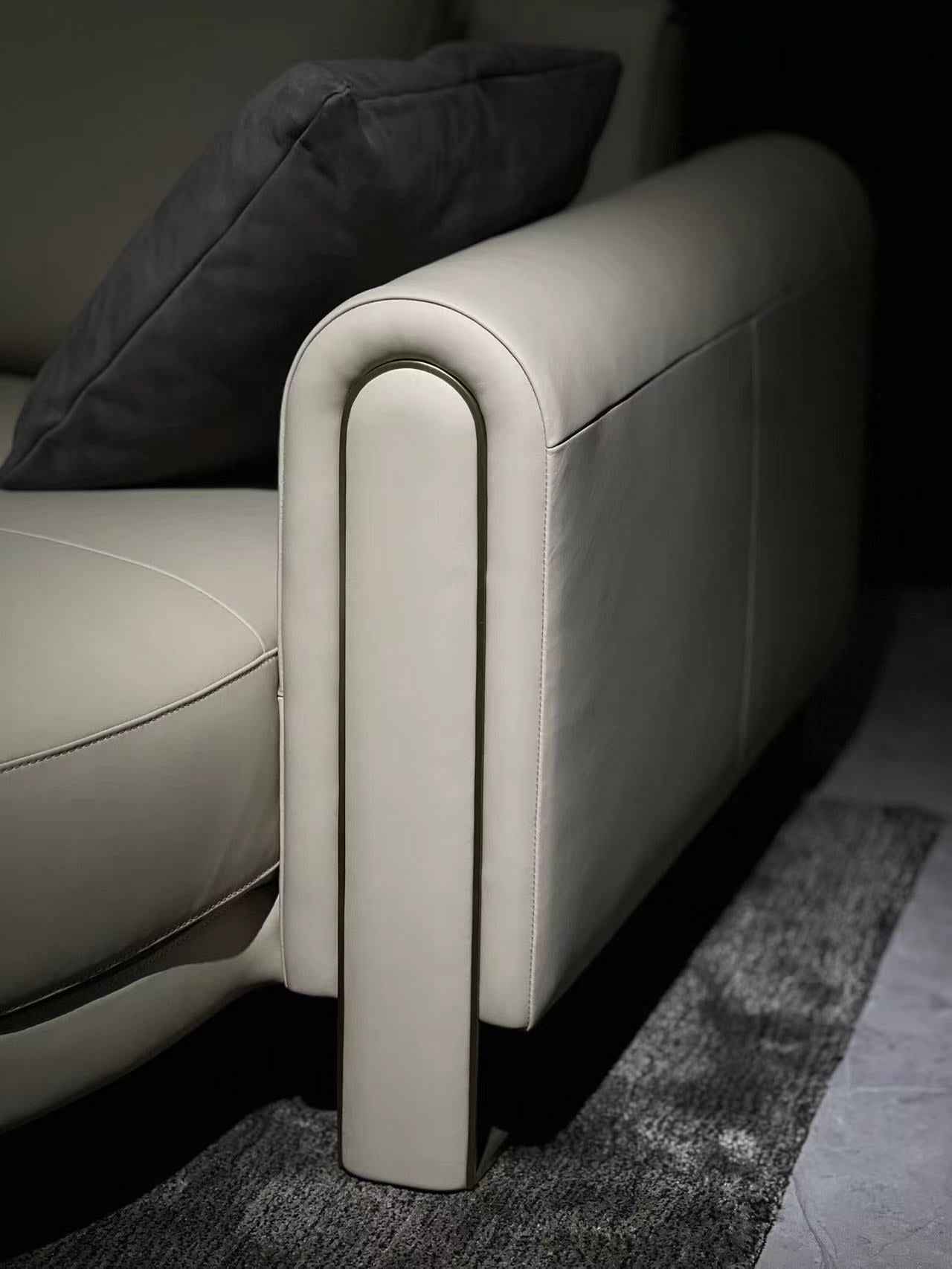 Italian minimalist FA93 leather sofa DJ5-061 sofa