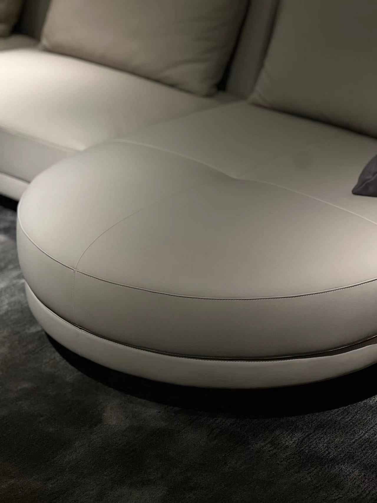 Italian minimalist FA93 leather sofa DJ5-061 sofa