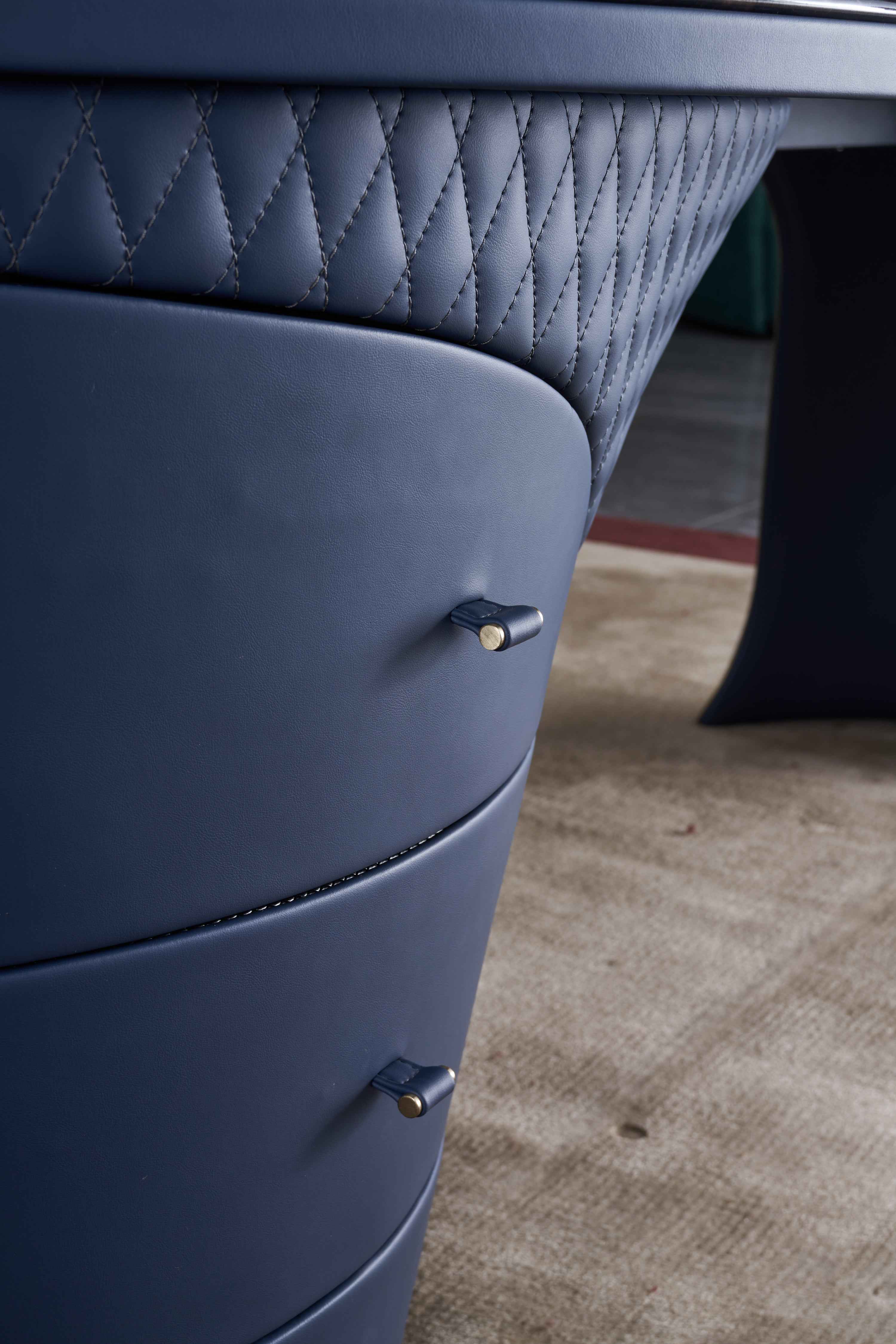 Light Luxury Modern Marble DS3-053-1 Shaped Desk,Boss Table , Office Table