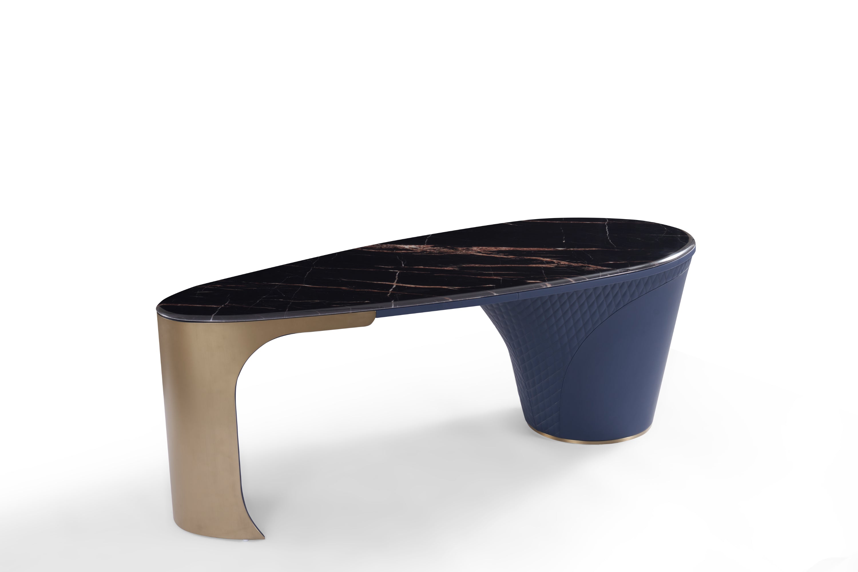 Light Luxury Modern Marble DS3-053-1 Shaped Desk,Boss Table , Office Table DD