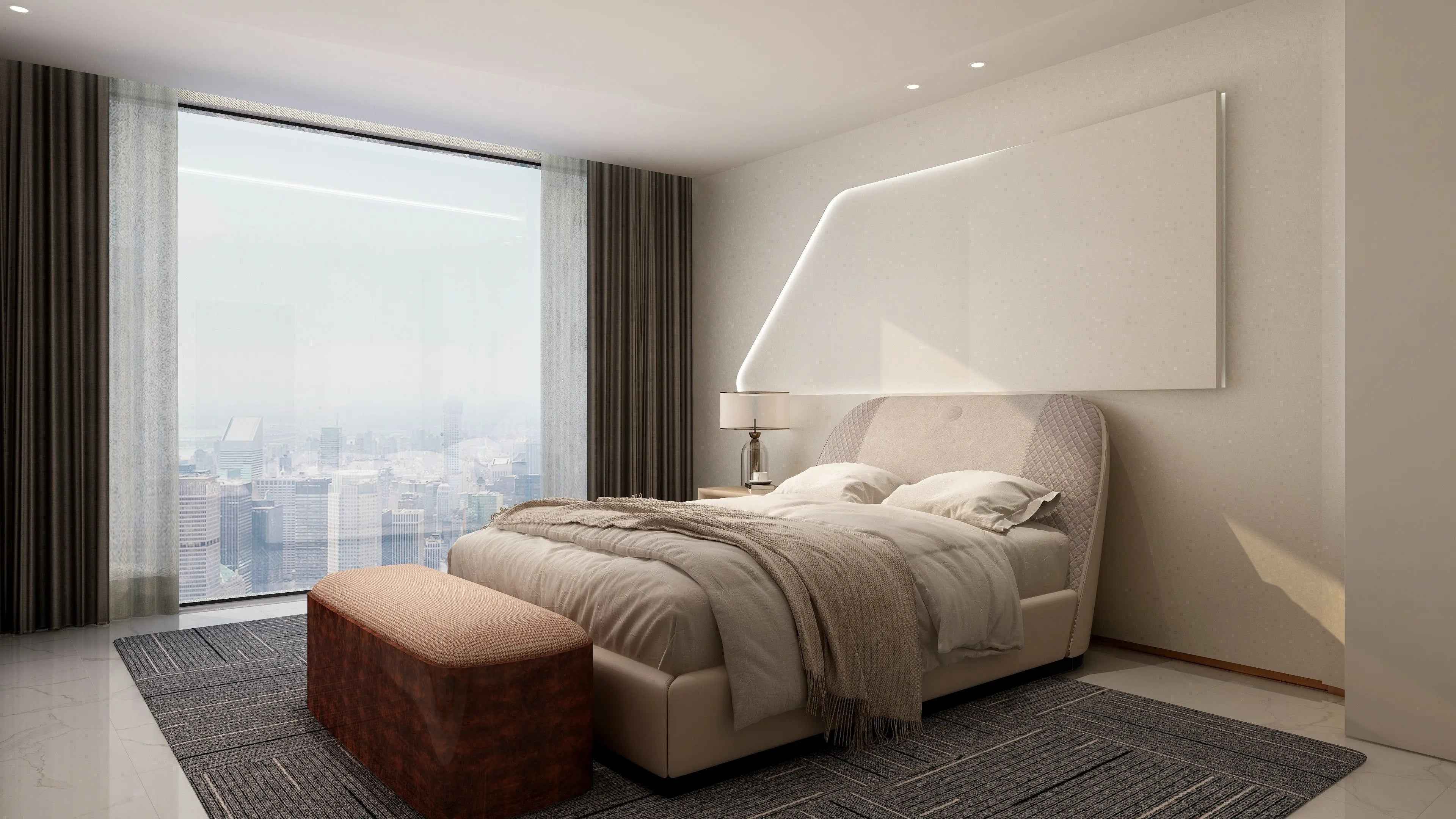 Bentley Bed End Stool, Bench W001B20 - Elegant Bed End Stool with Iron Base and Upholstered Fabric Seat