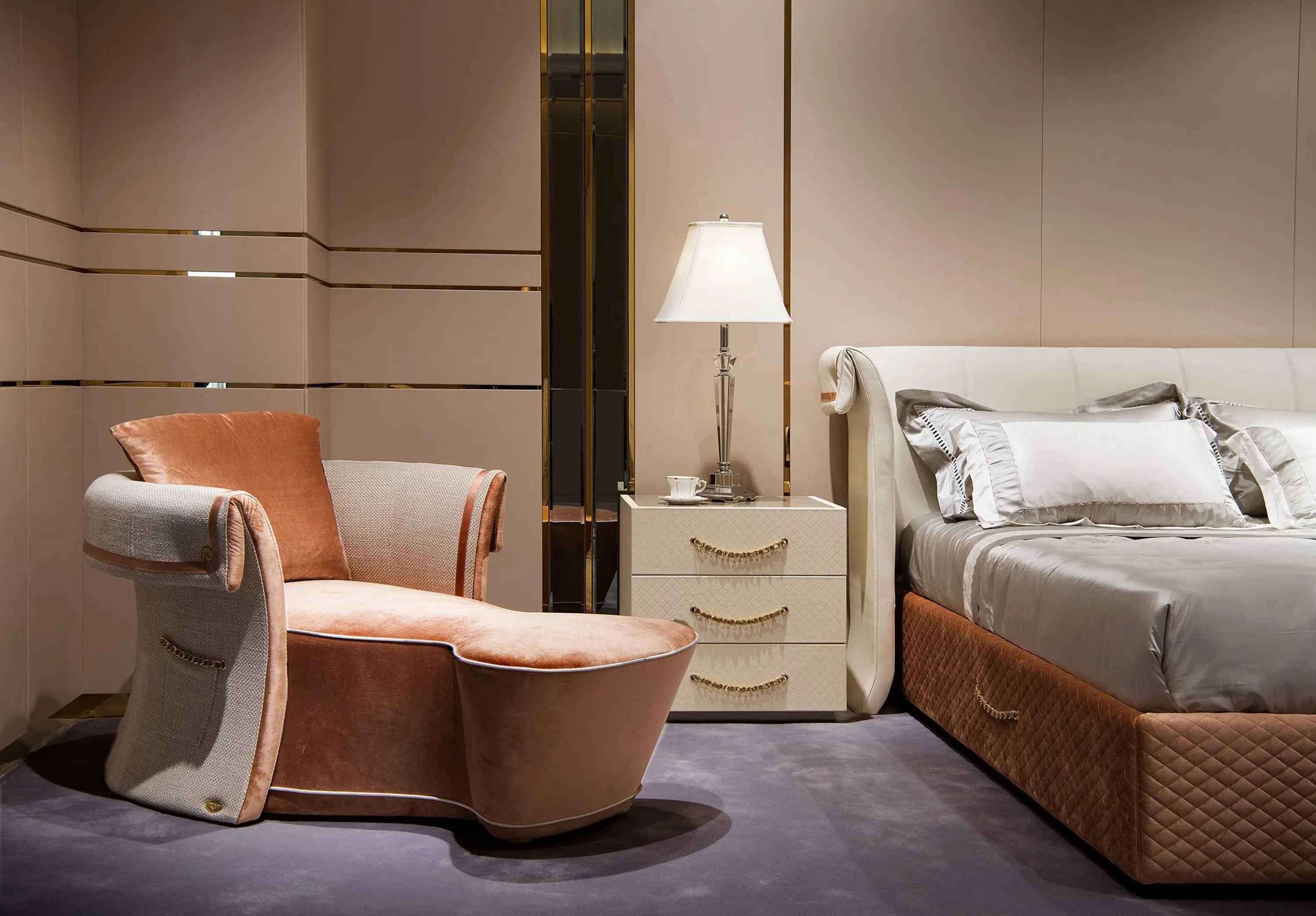 Elevate Your Bedroom with a Stylish Wooden Nightstand ,Light luxury style W005B11 Bentley bedside table