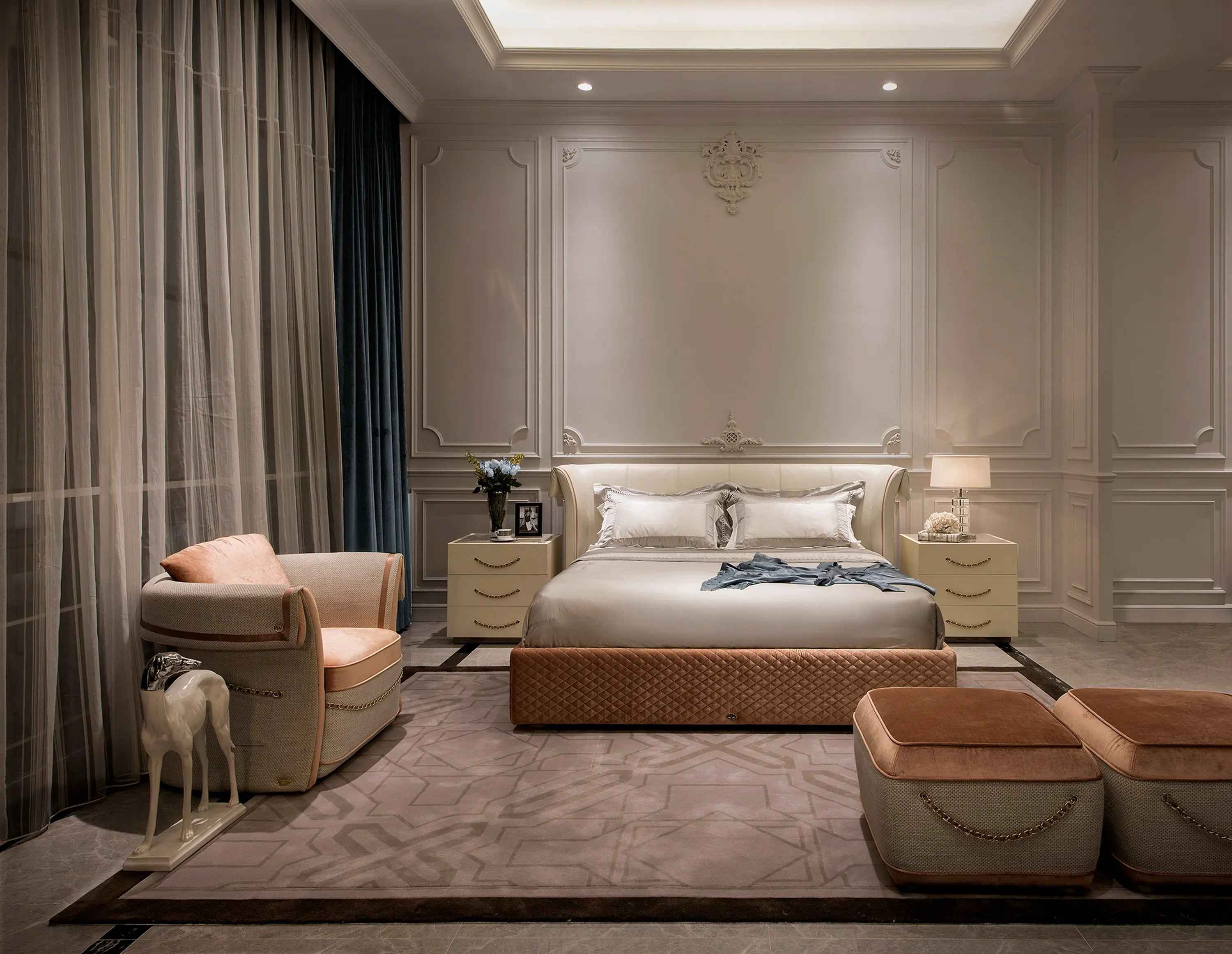 Elevate Your Bedroom with a Stylish Wooden Nightstand ,Light luxury style W005B11 Bentley bedside table